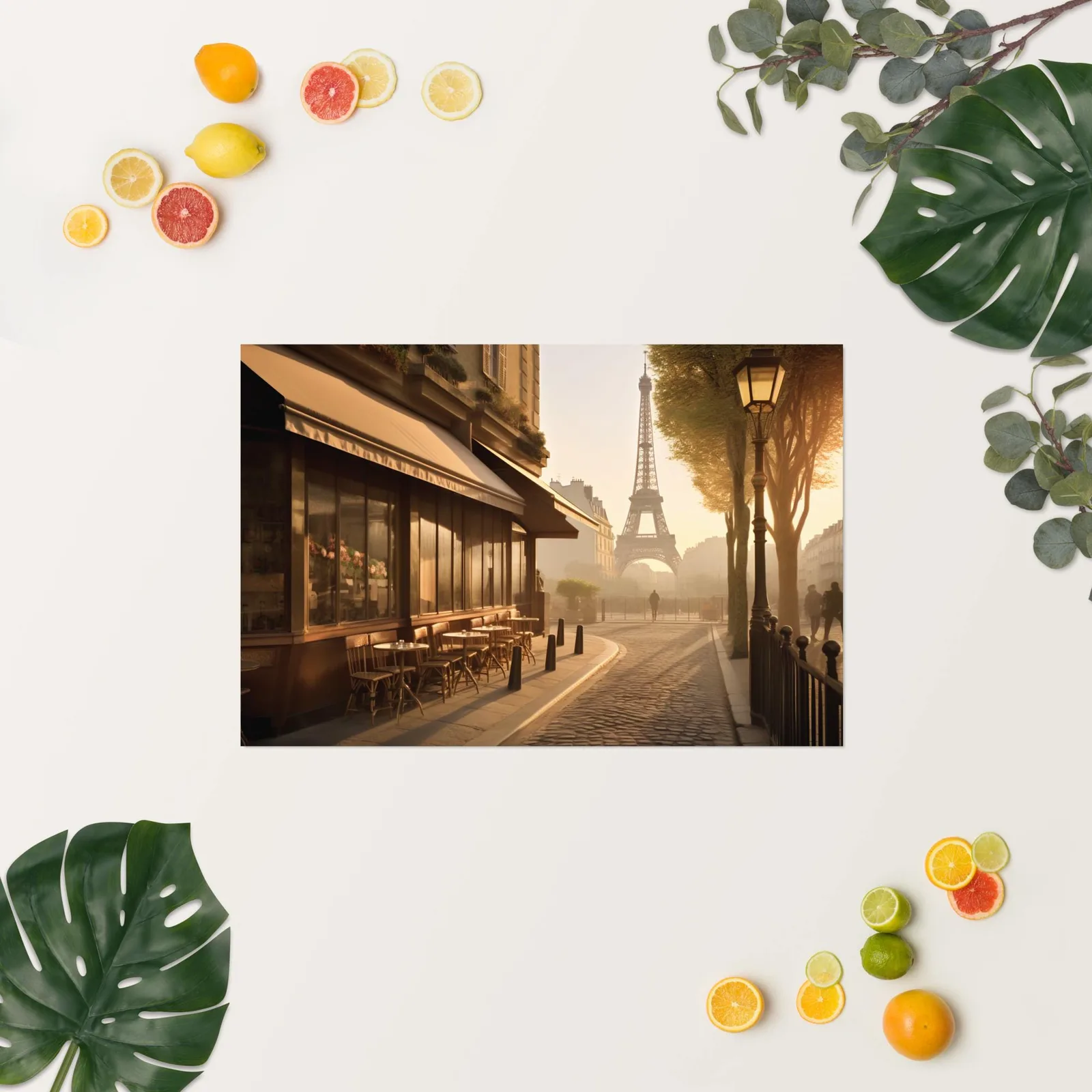 Paris Morning Café Poster: Romantic Eiffel Tower Wall Art, photo 8