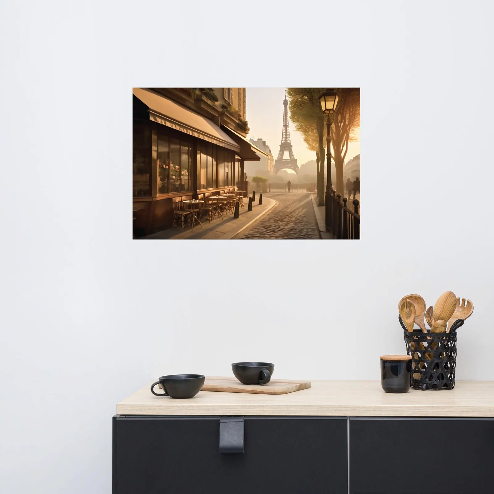 Paris Morning Café Poster: Romantic Eiffel Tower Wall Art, photo 4