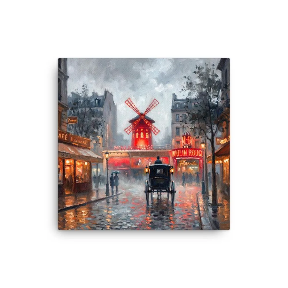 Paris Moulin Rouge Thin Canvas: Impressionist-Style Wall Art, photo 2