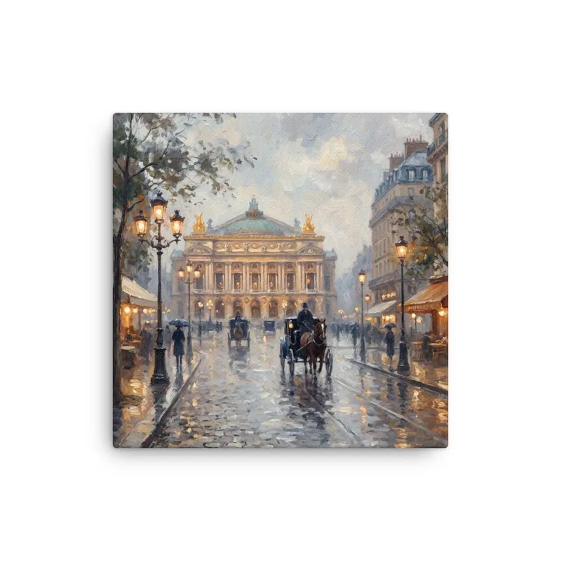Paris Opera Garnier Thin Canvas: French Impressionist Style Wall Art