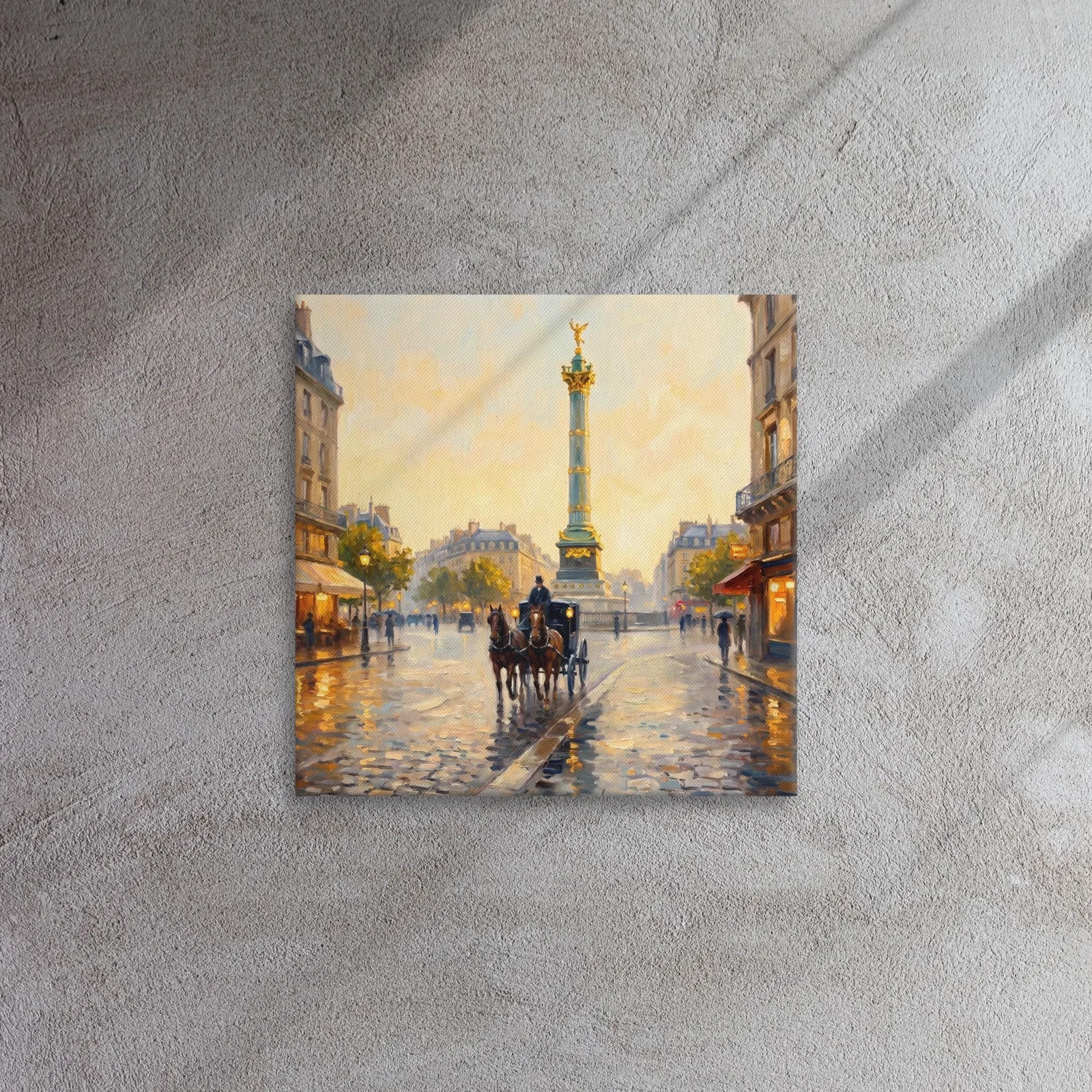 Paris Place de la Bastille Thin Canvas: French Impressionist-Style Wall Art, photo 4