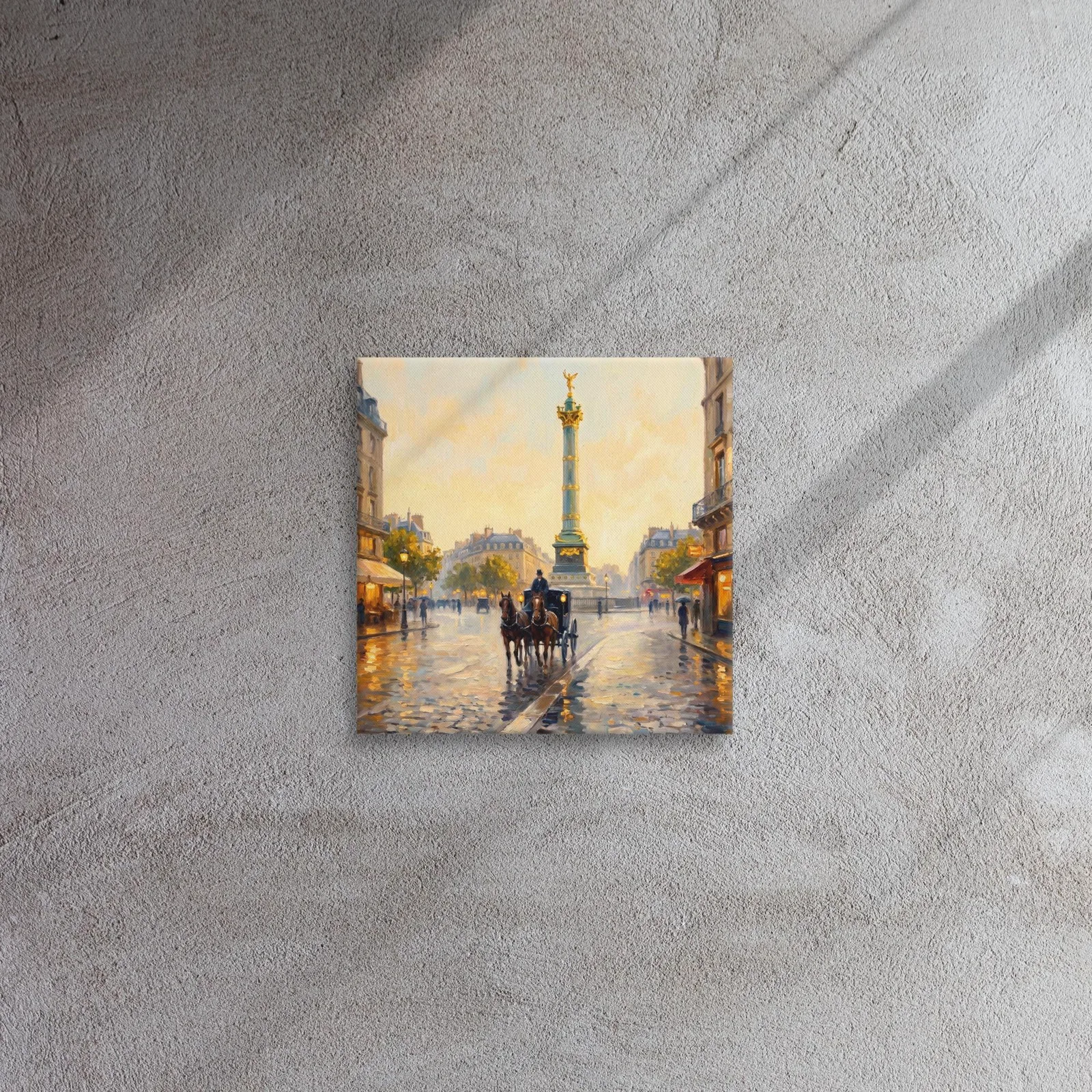 Paris Place de la Bastille Thin Canvas: French Impressionist-Style Wall Art, photo 3