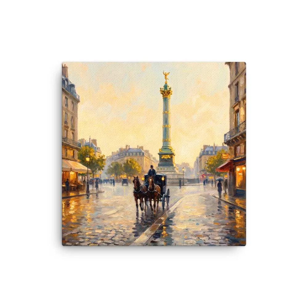 Paris Place de la Bastille Thin Canvas: French Impressionist-Style Wall Art, photo 2