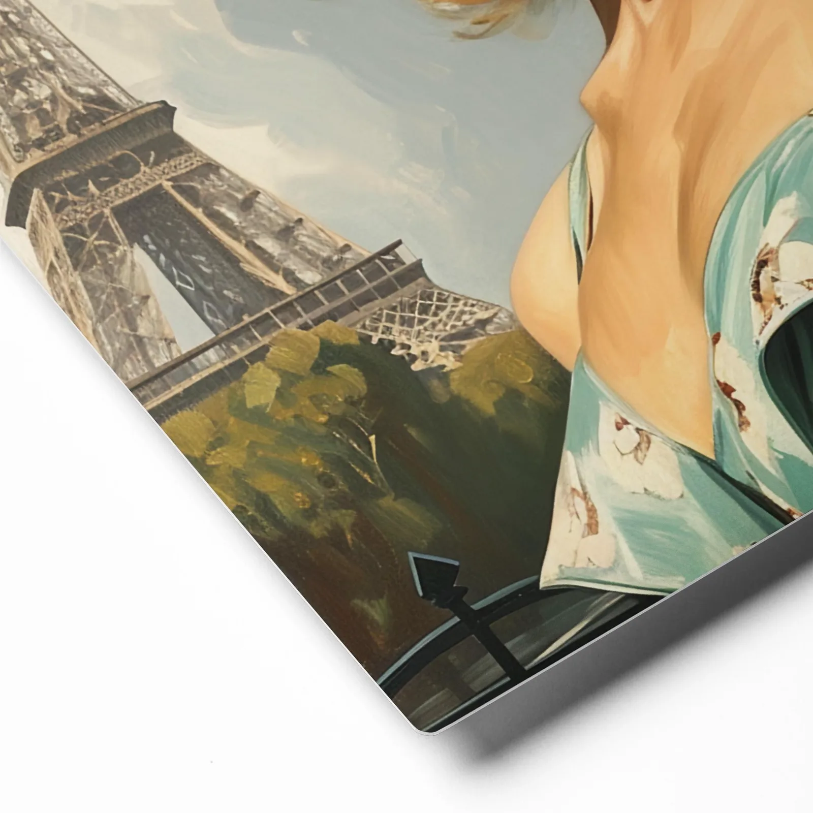 Parisian Pin-Up Metal Print: Retro Glam Eiffel Tower Wall Art, photo 5