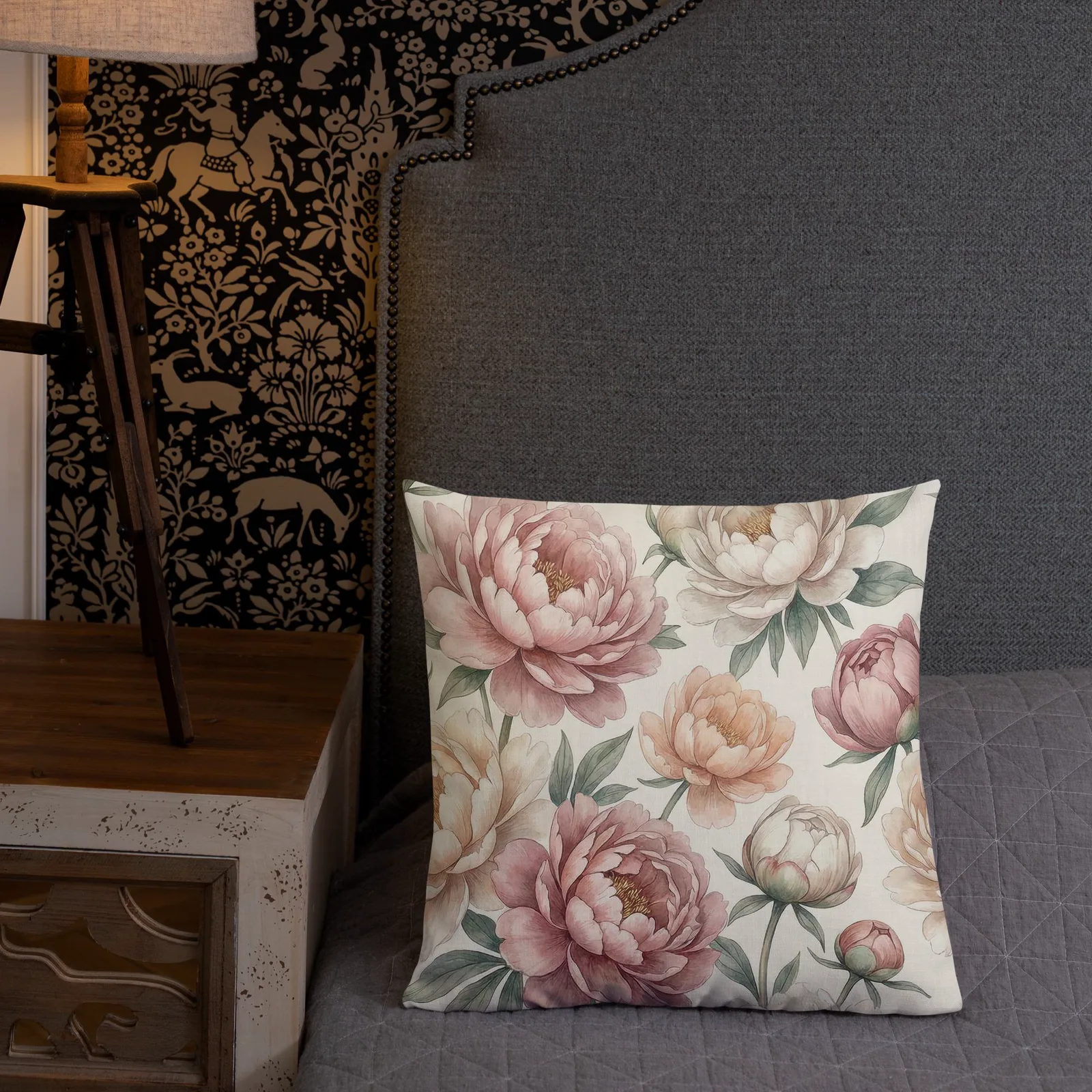 Pastel Peony Throw Pillow: Romantic Floral Decor, photo 10