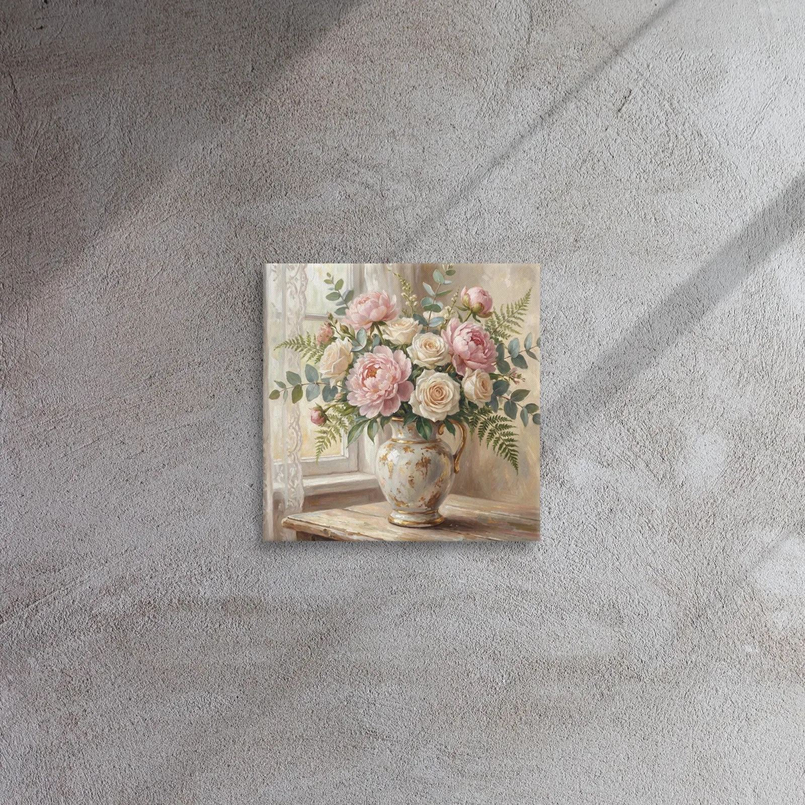 Peonies and Roses Thin Canvas: Vintage Vase Flower Wall Art, photo 7