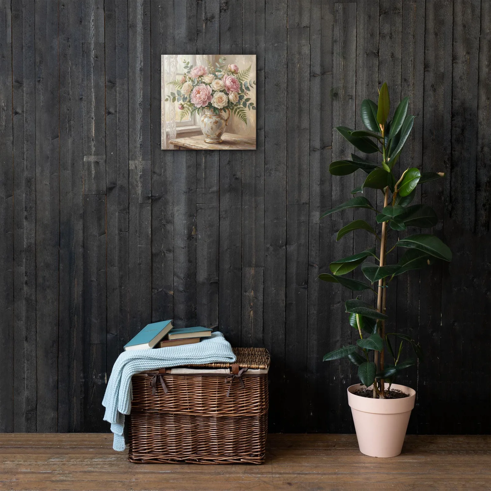 Peonies and Roses Thin Canvas: Vintage Vase Flower Wall Art, photo 9