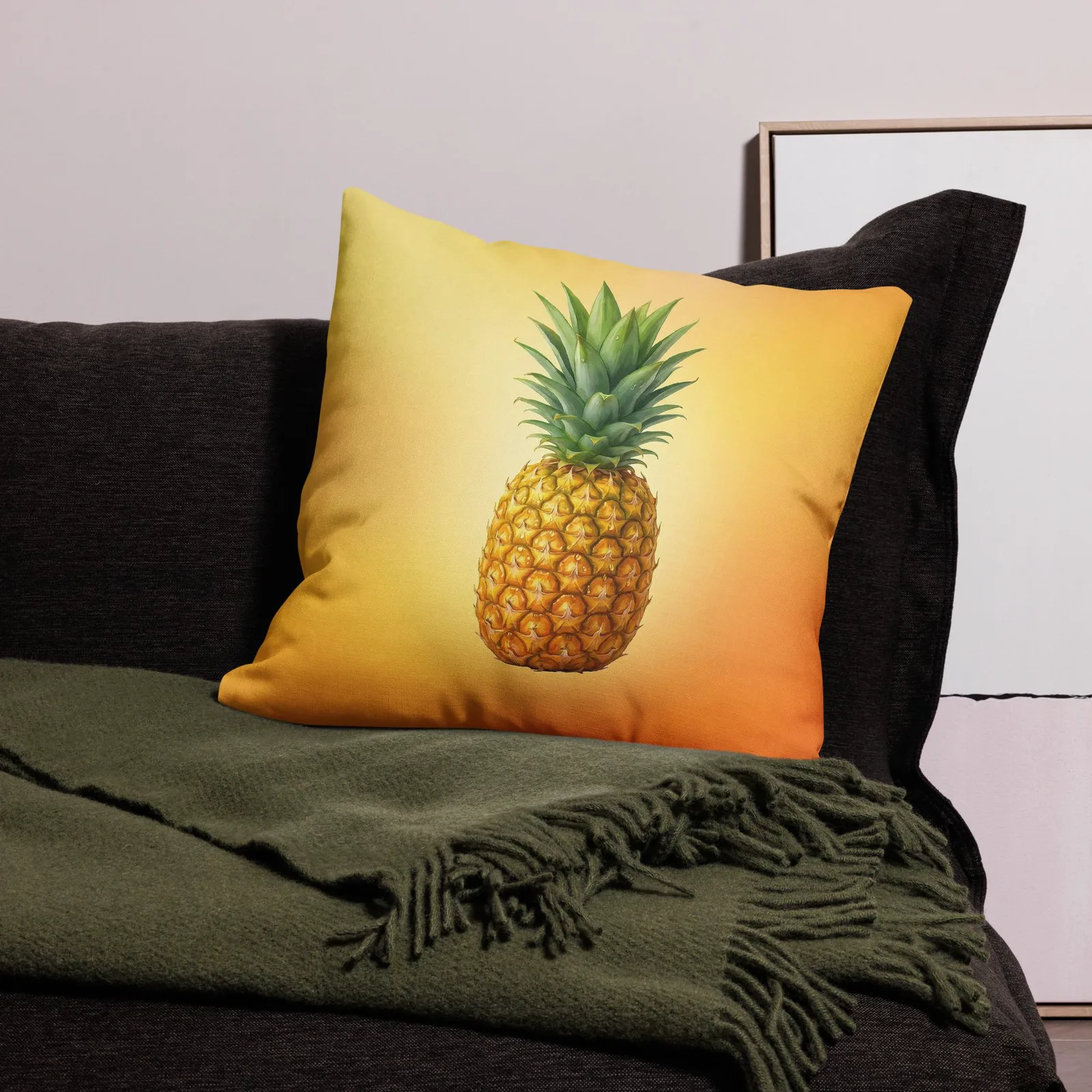 Pineapple Throw Pillow: Tropical Summer Welcome Decor, photo 8