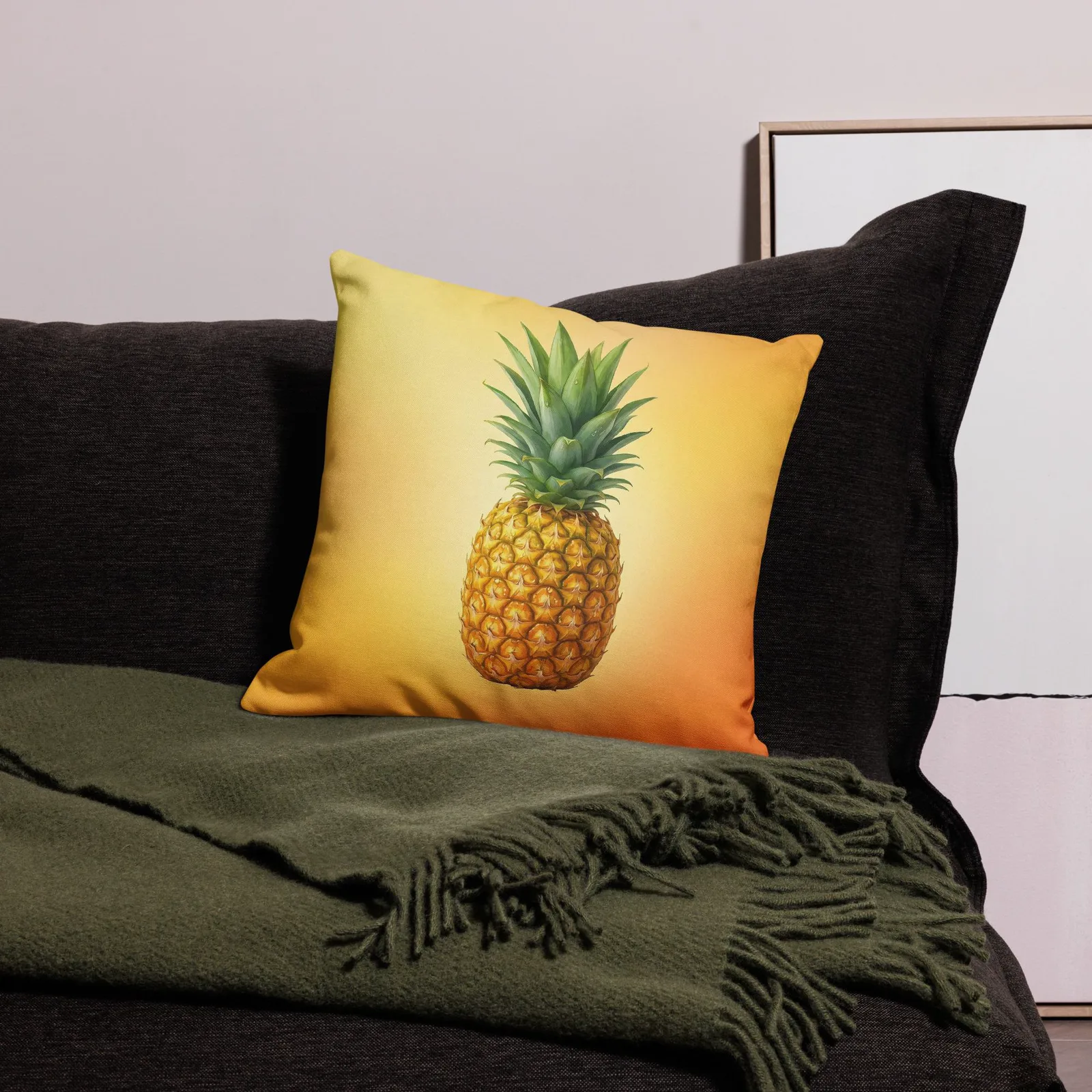 Pineapple Throw Pillow: Tropical Summer Welcome Decor, photo 7