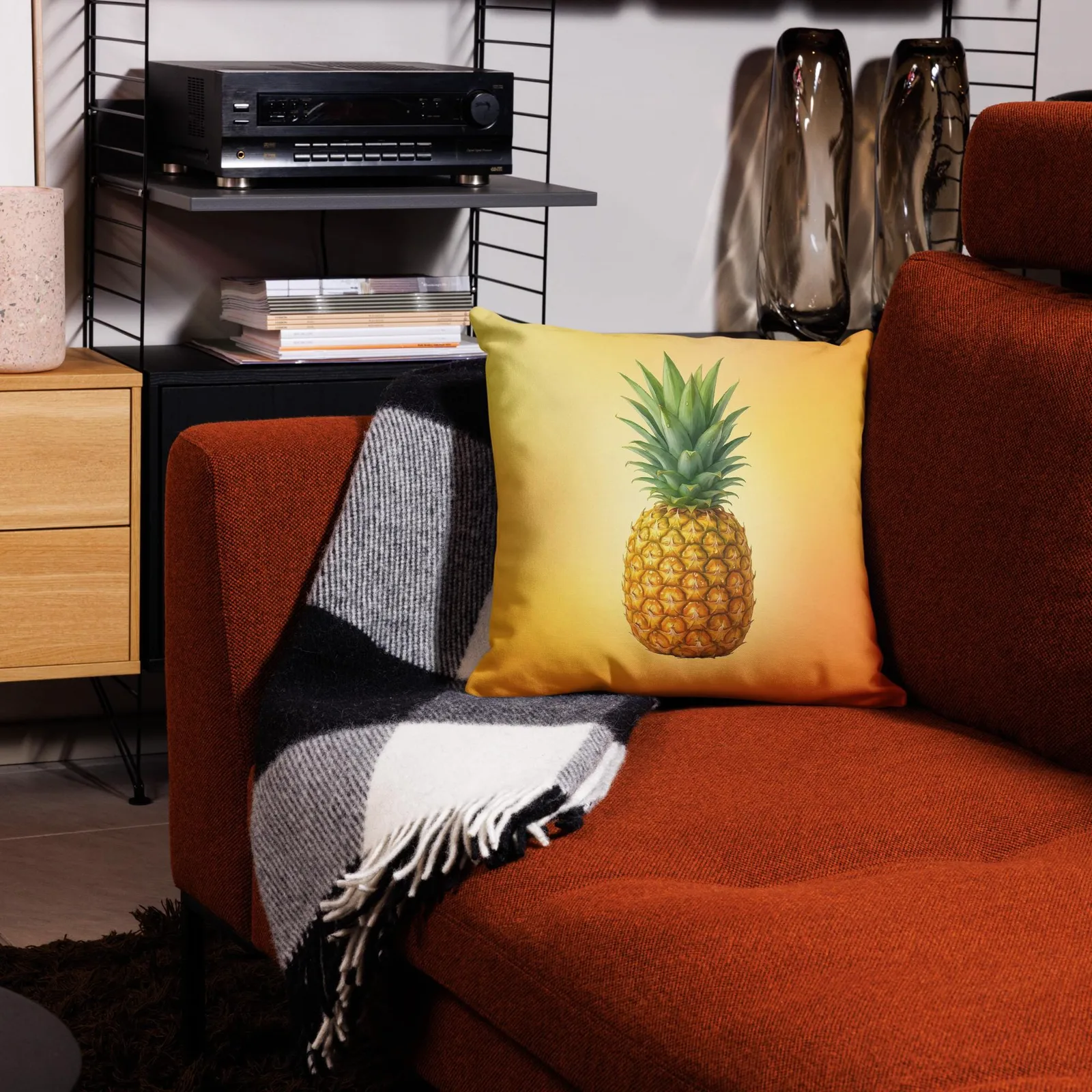 Pineapple Throw Pillow: Tropical Summer Welcome Decor, photo 5