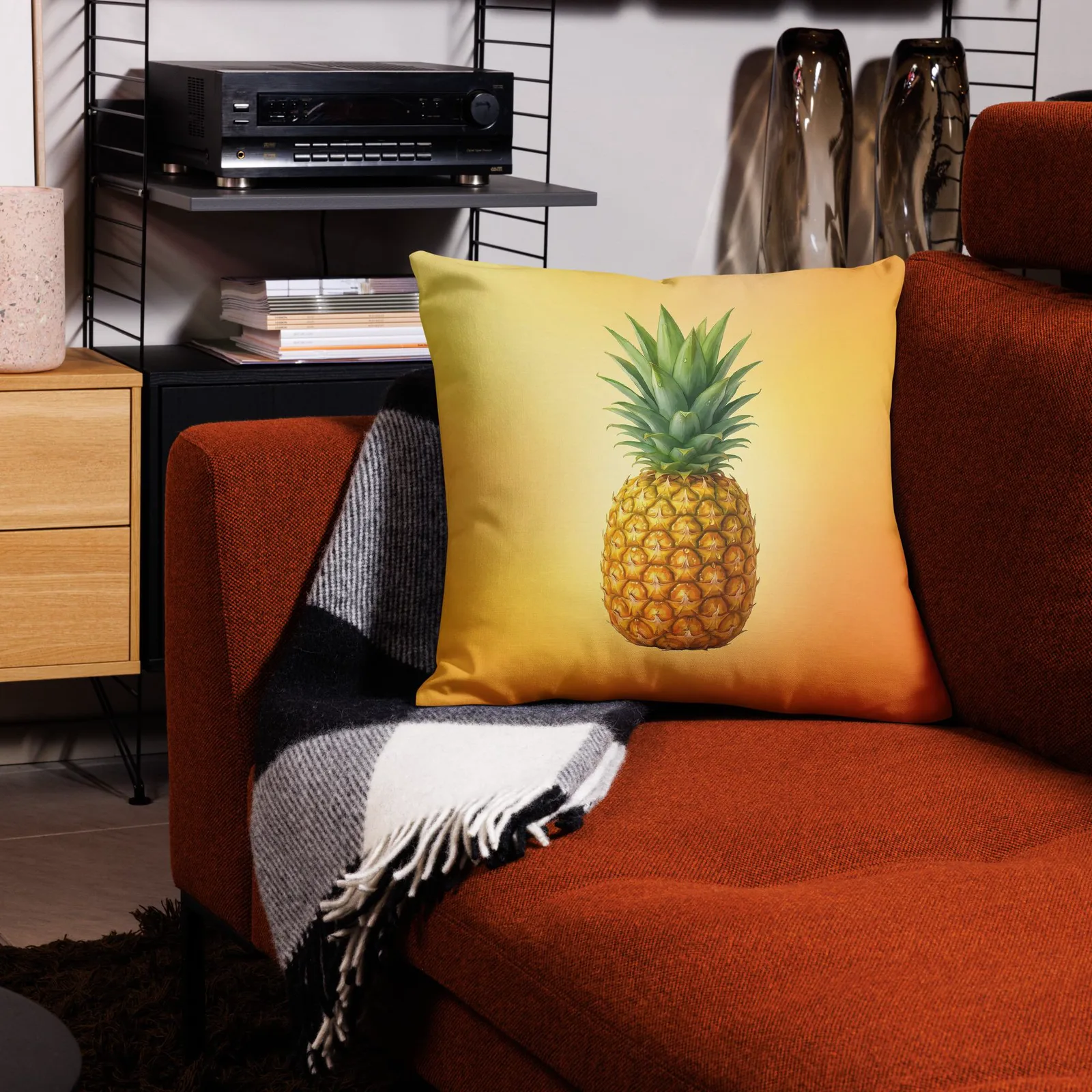 Pineapple Throw Pillow: Tropical Summer Welcome Decor, photo 6