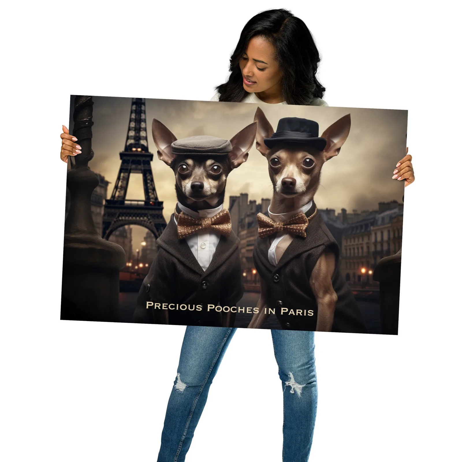 Precious Pooches in Paris Poster: Whimsical Dog Art & French Decor, photo 2