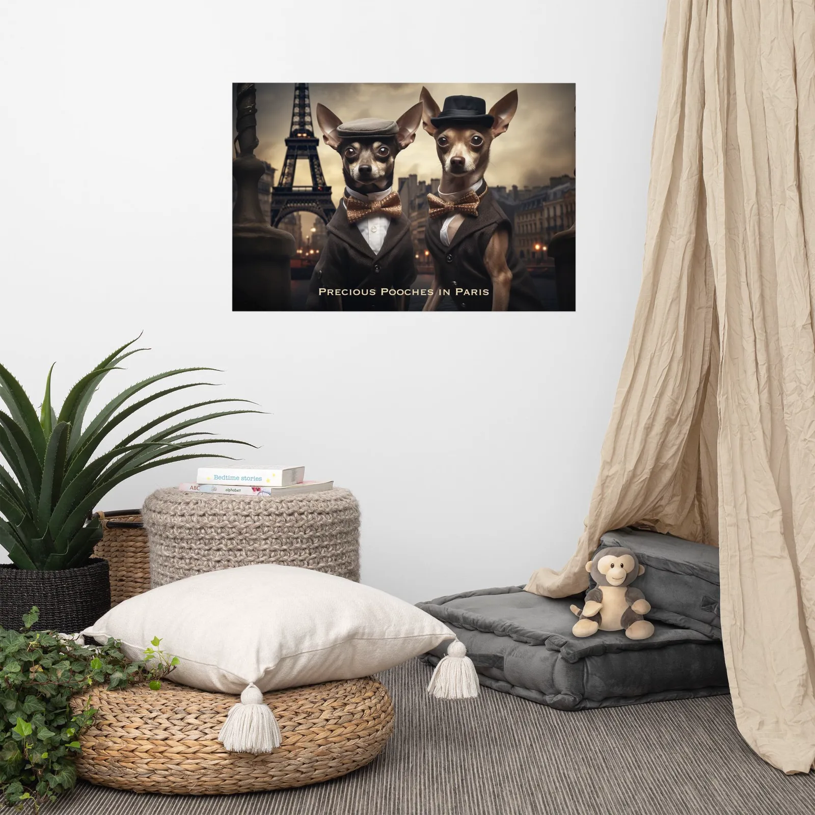 Precious Pooches in Paris Poster: Whimsical Dog Art & French Decor, photo 5