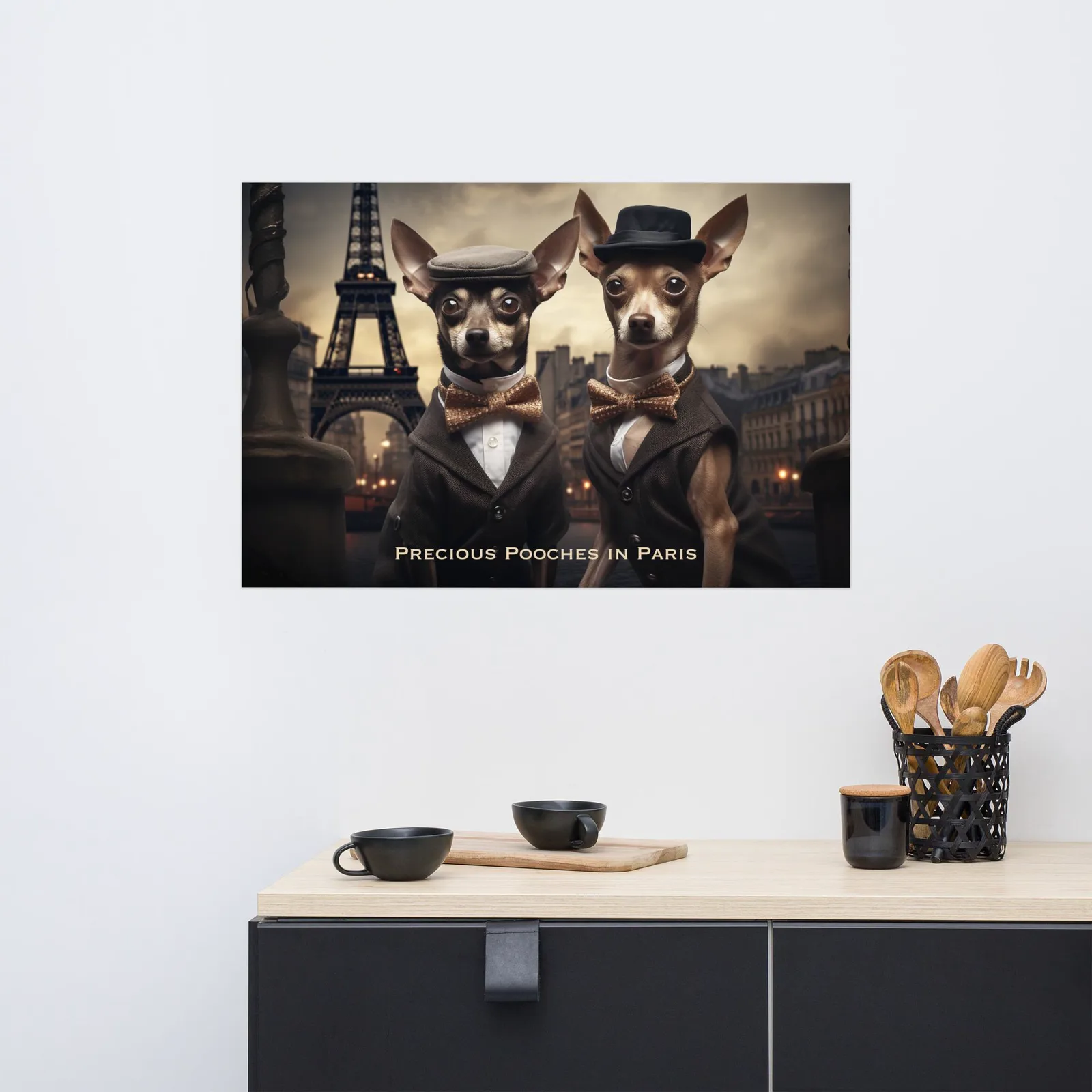 Precious Pooches in Paris Poster: Whimsical Dog Art & French Decor, photo 8