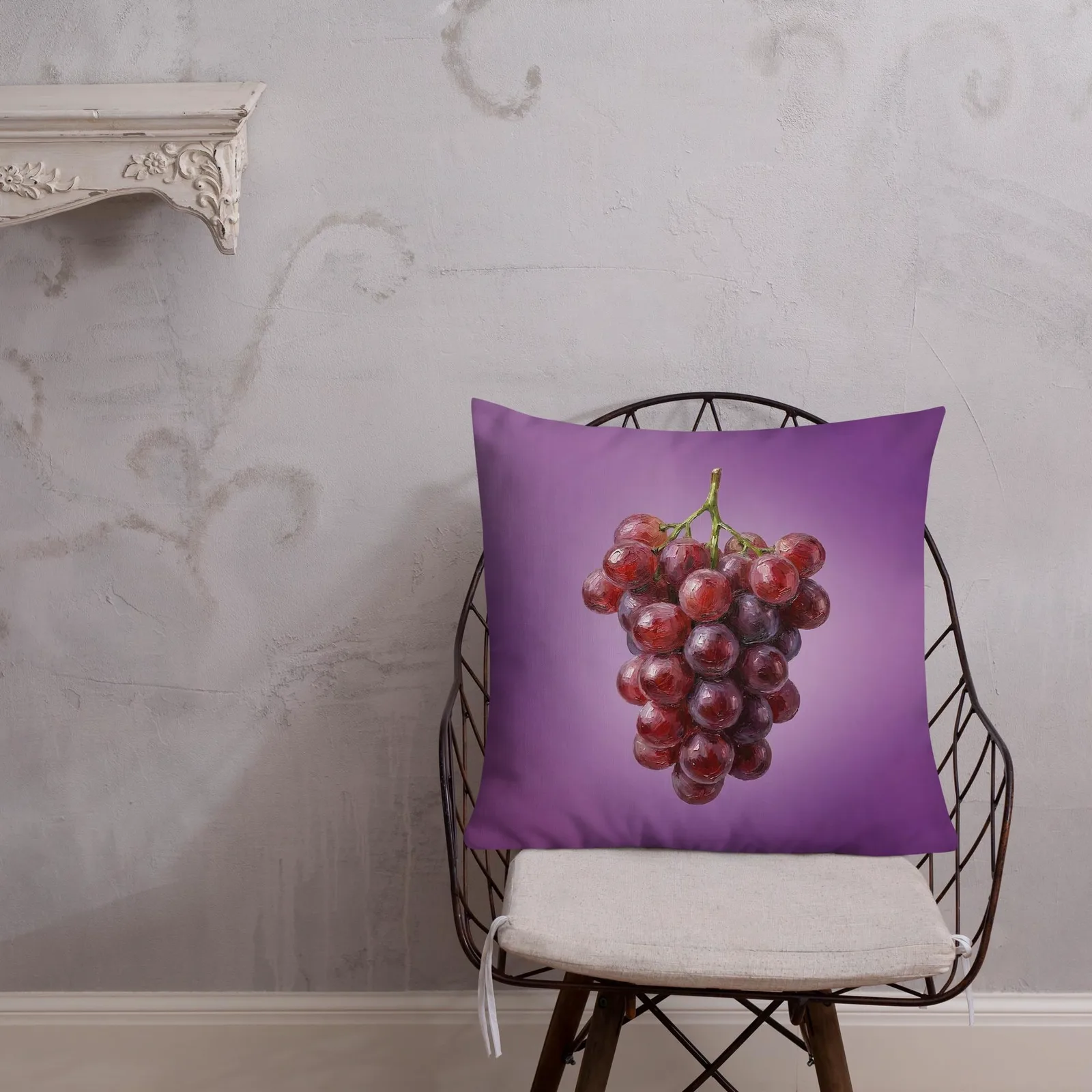 Purple Grapes Throw Pillow: Vineyard Fruit Decor, photo 5
