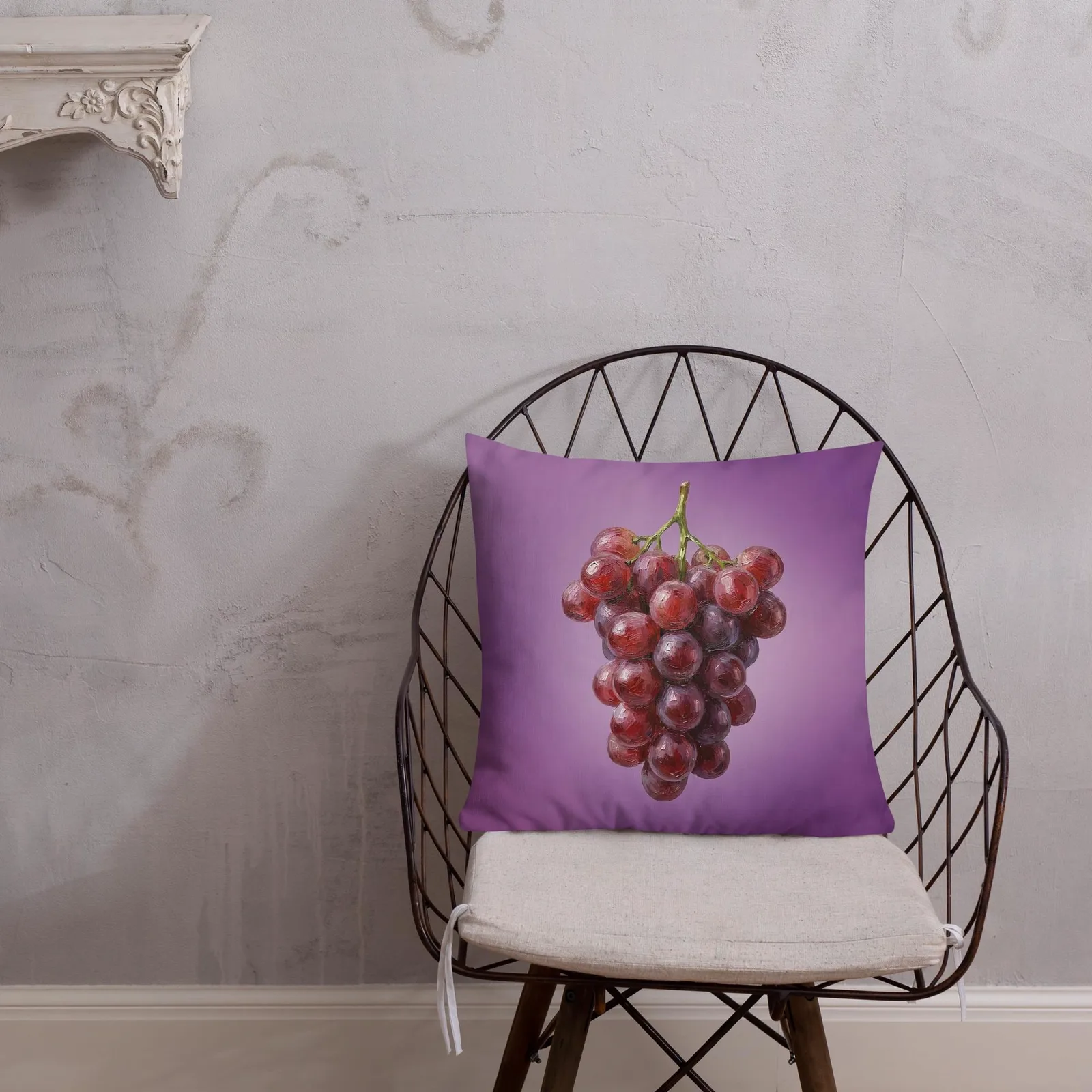 Purple Grapes Throw Pillow: Vineyard Fruit Decor, photo 4