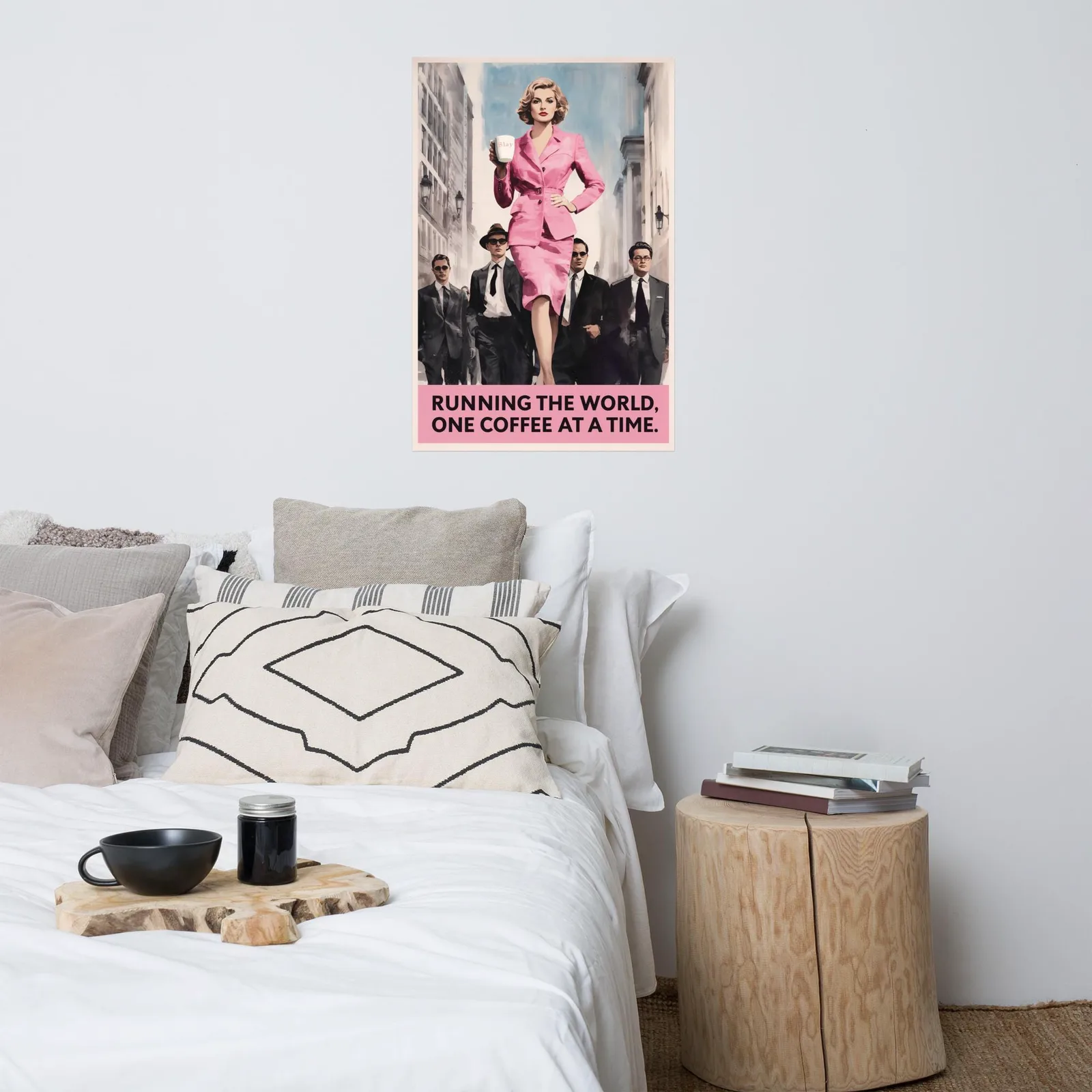 Running the World Poster: Retro Feminist Coffee Wall Art, photo 6