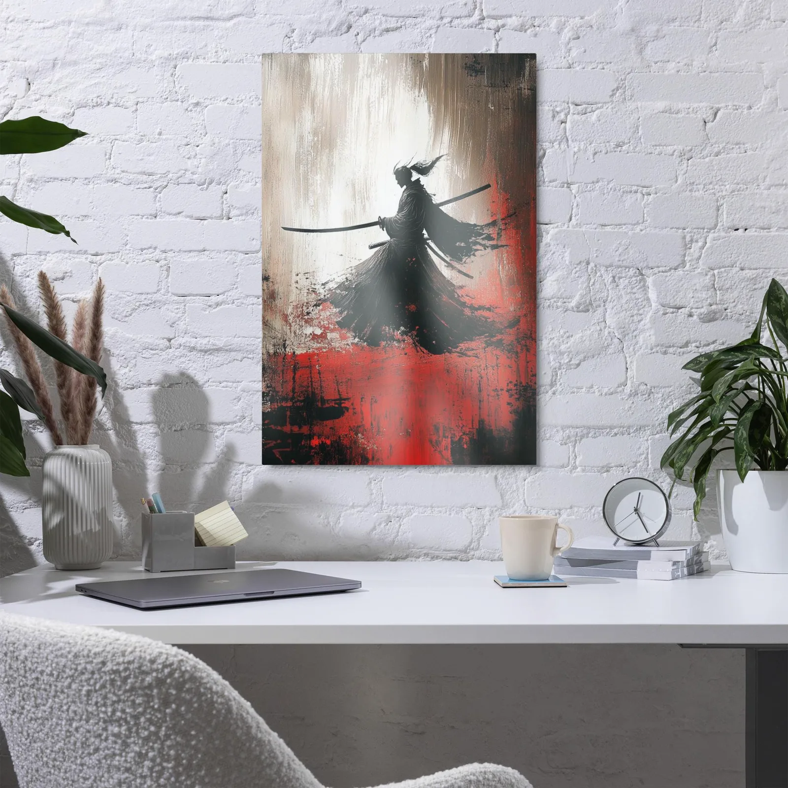 Samurai Silhouette Metal Print: Japanese Zen Wall Art, photo 4
