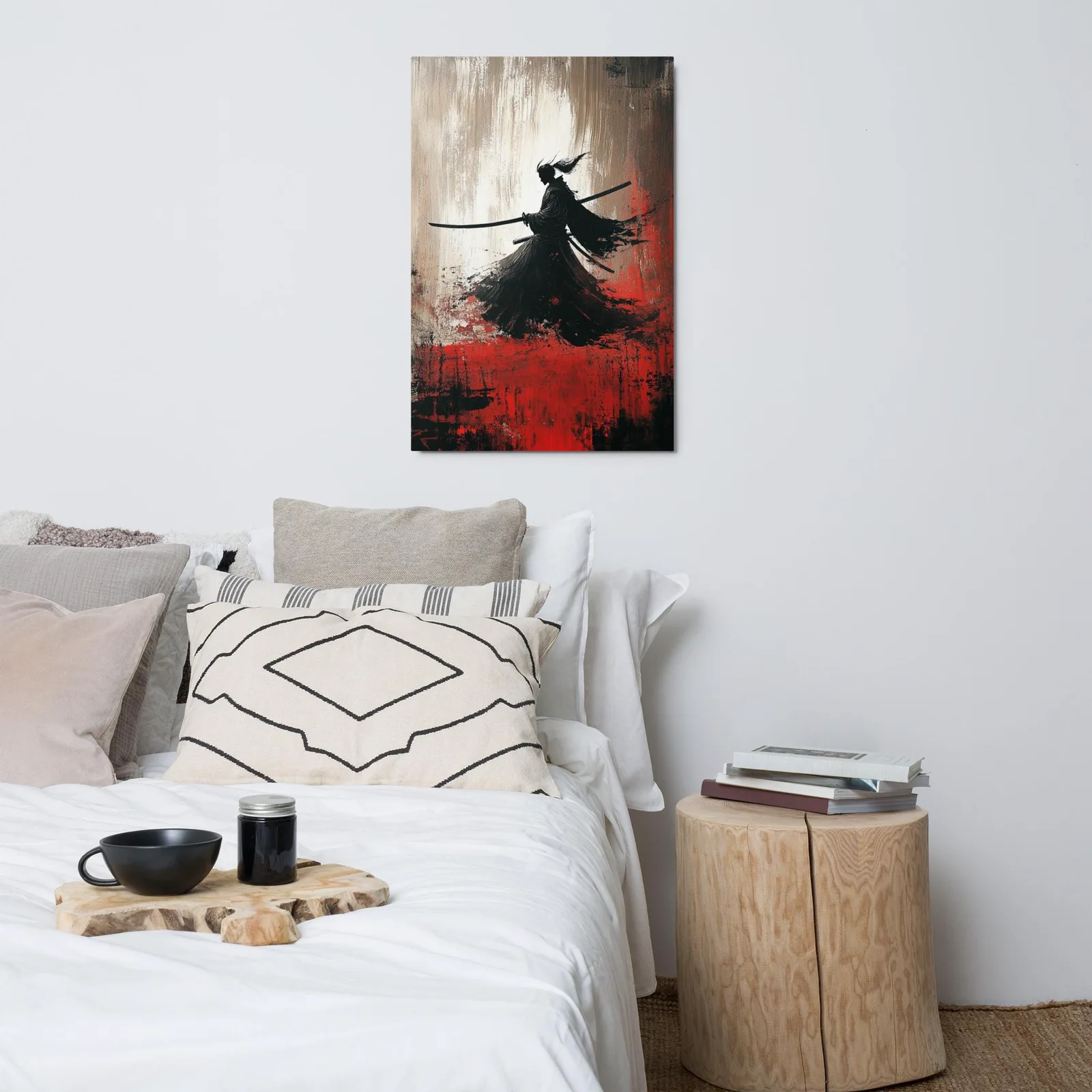 Samurai Silhouette Metal Print: Japanese Zen Wall Art, photo 3