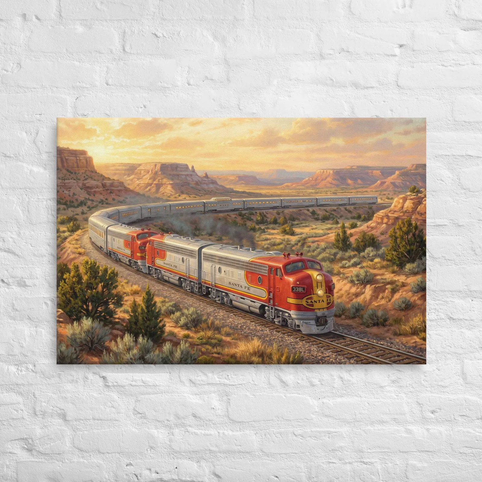 Santa Fe Train Thin Canvas: American West Railroad Wall Art, photo 3