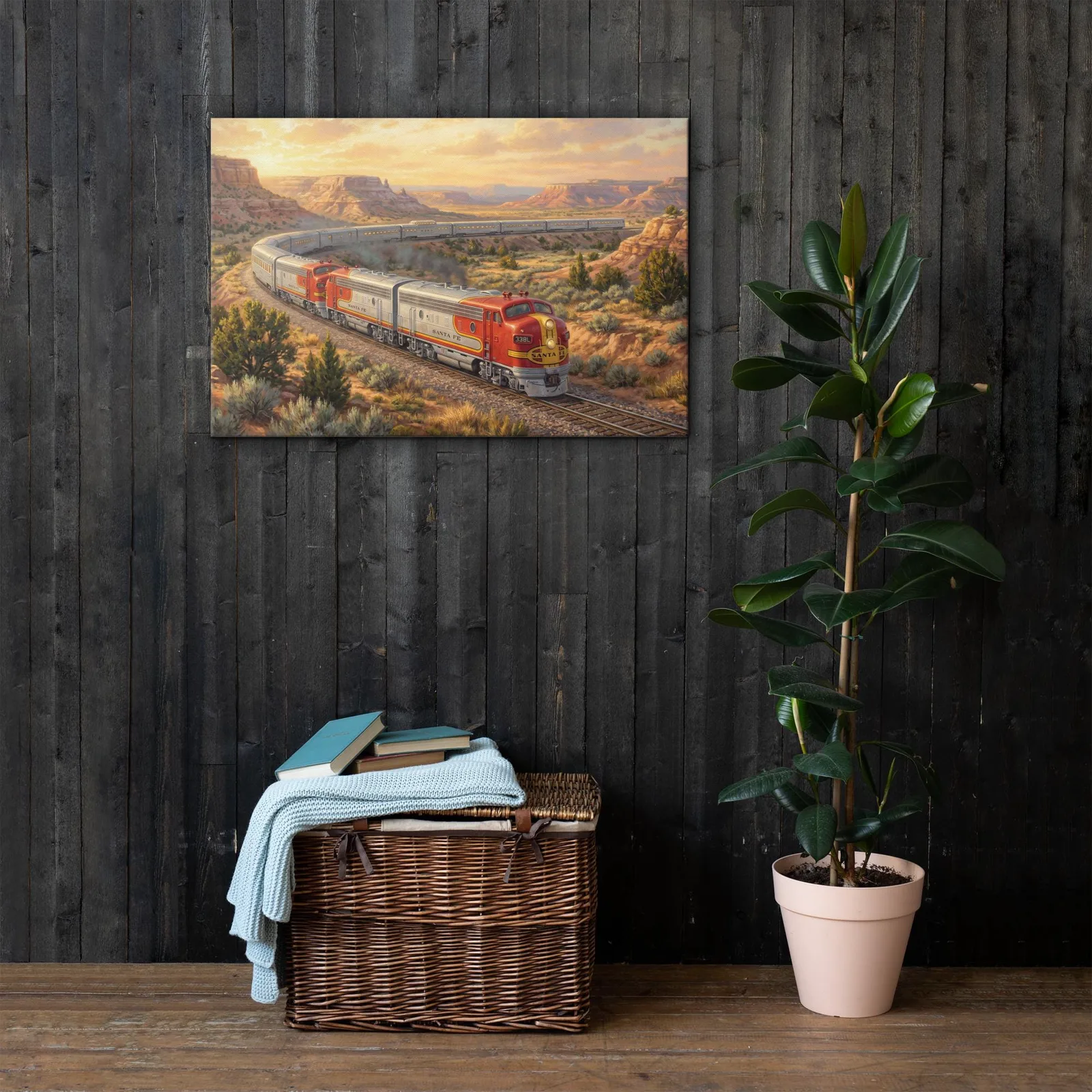Santa Fe Train Thin Canvas: American West Railroad Wall Art, photo 9