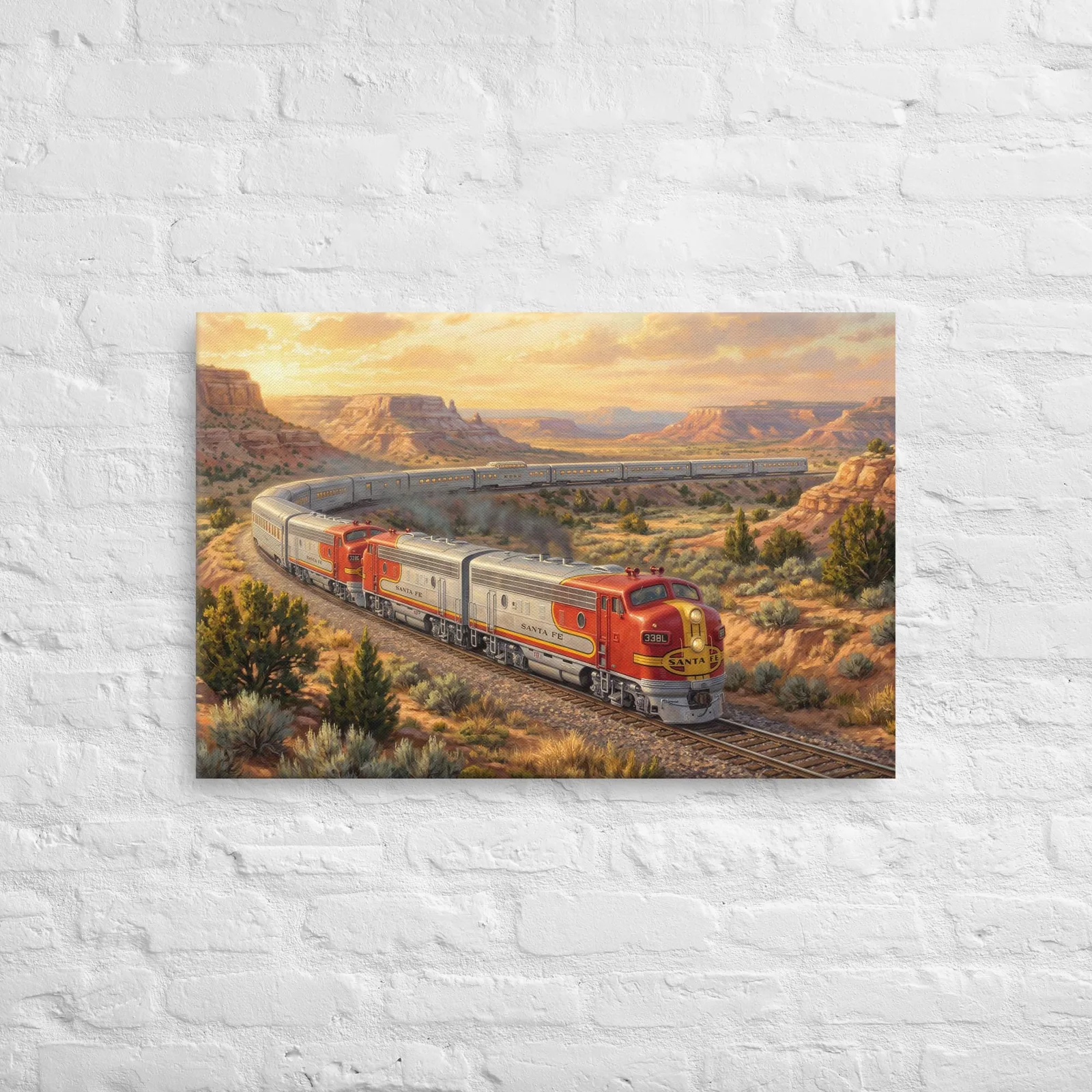 Santa Fe Train Thin Canvas: American West Railroad Wall Art, photo 2