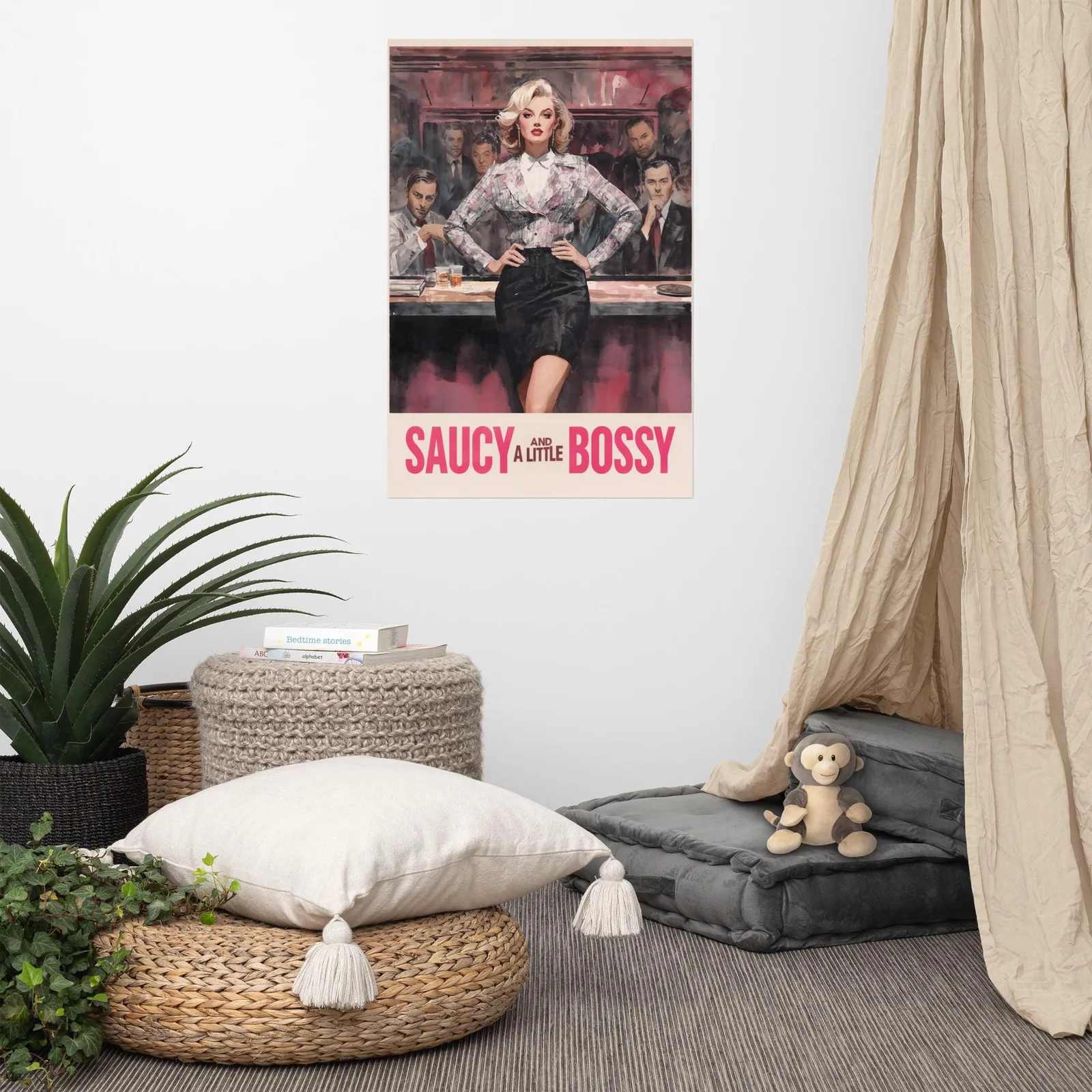 Saucy and a Little Bossy Poster: Retro Feminist Wall Art, photo 8
