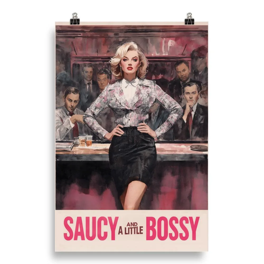 Saucy and a Little Bossy Poster: Retro Feminist Wall Art, photo 4