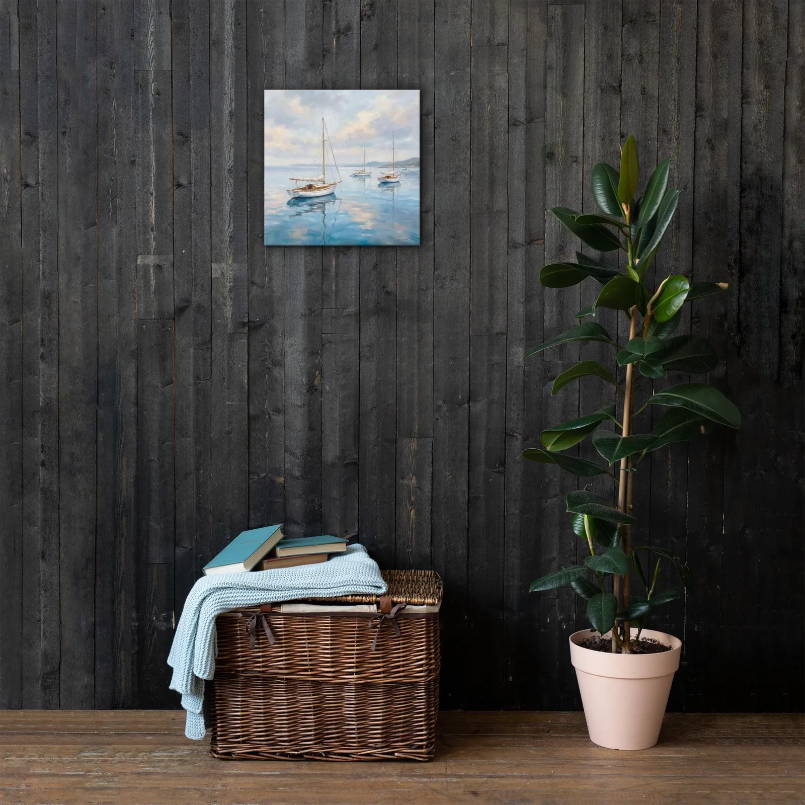 Serene Seascape Thin canvas: Sailboats Coastal Ocean Decor Wall Art, photo 9