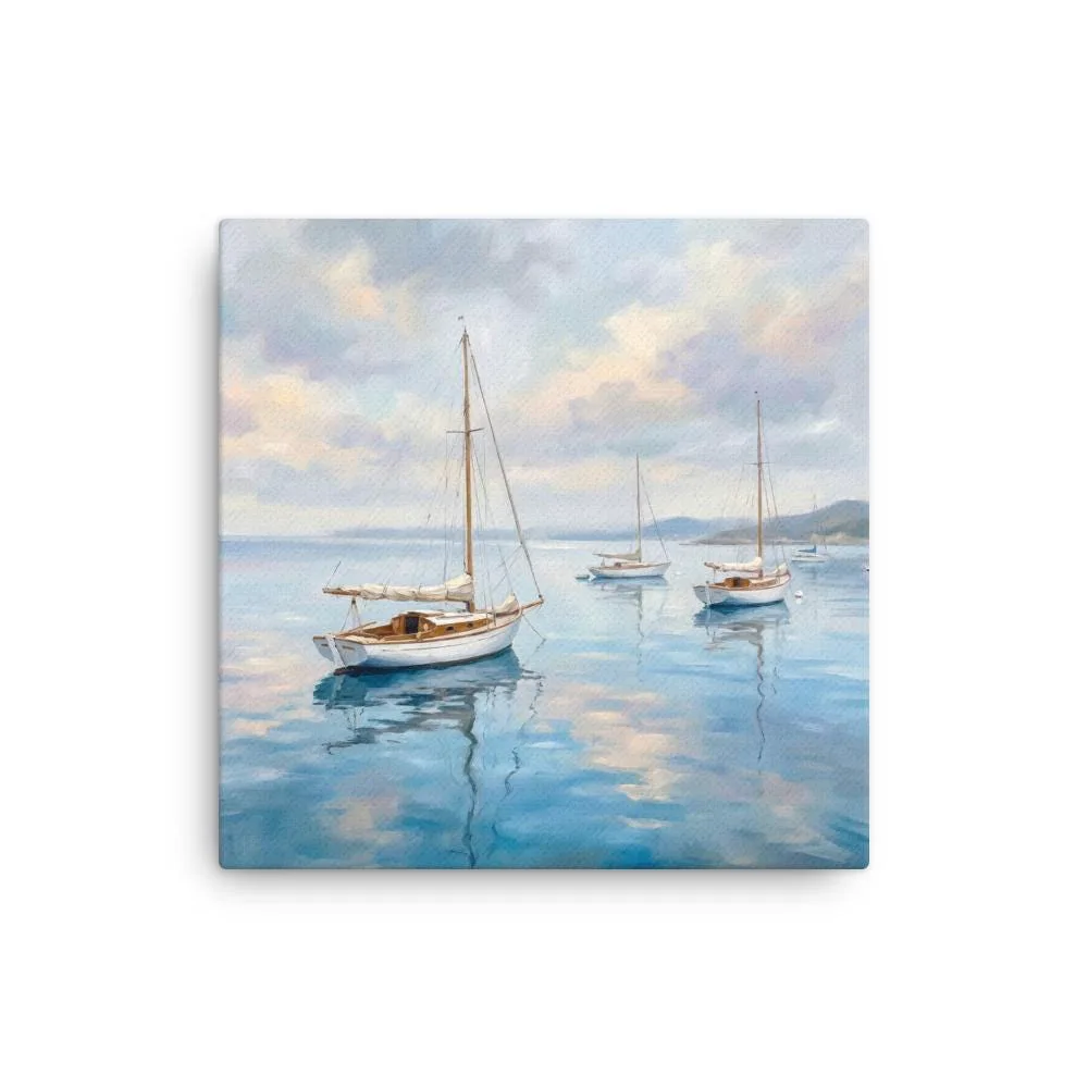 Serene Seascape Thin canvas: Sailboats Coastal Ocean Decor Wall Art, photo 2