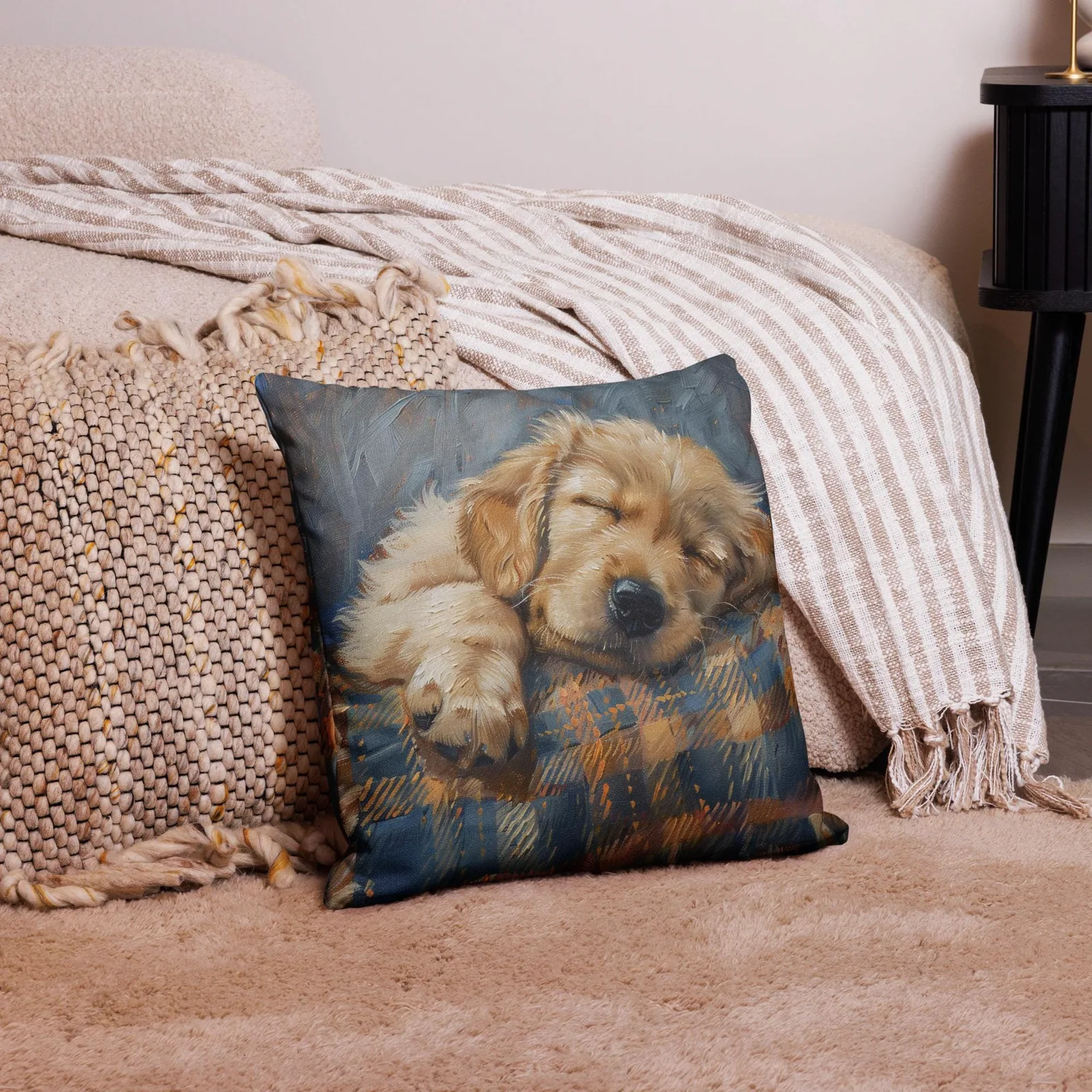 Sleeping Puppy Throw Pillow: Cozy Dog Lover Decor, photo 5