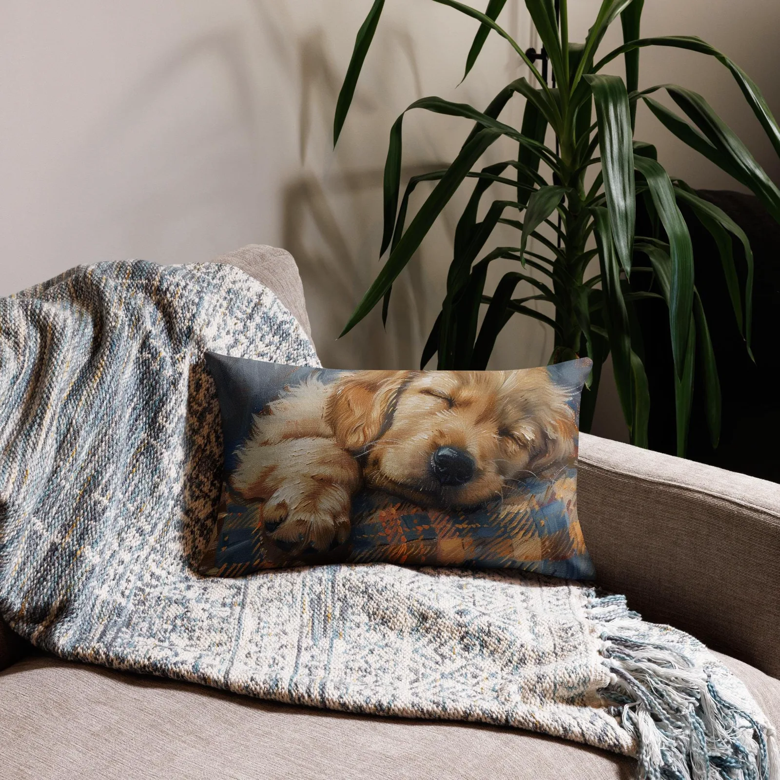 Sleeping Puppy Throw Pillow: Cozy Dog Lover Decor, photo 10