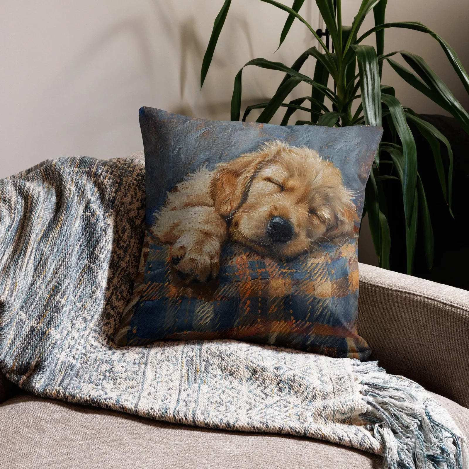 Sleeping Puppy Throw Pillow: Cozy Dog Lover Decor, photo 9