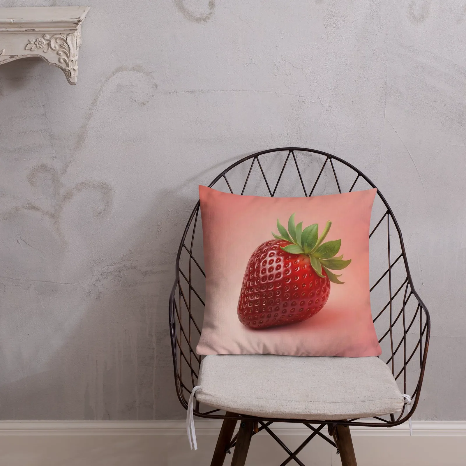 Strawberry Throw Pillow: Summer Fruit Kitchen Decor, photo 9