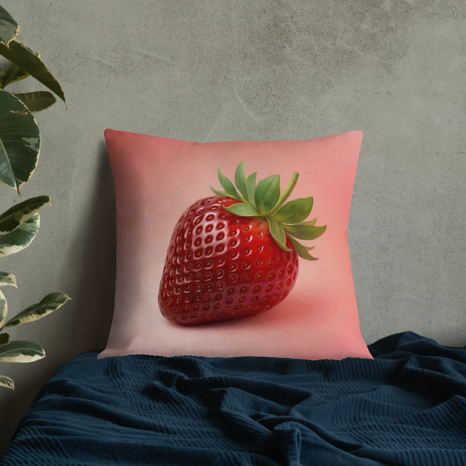 Strawberry Throw Pillow: Summer Fruit Kitchen Decor