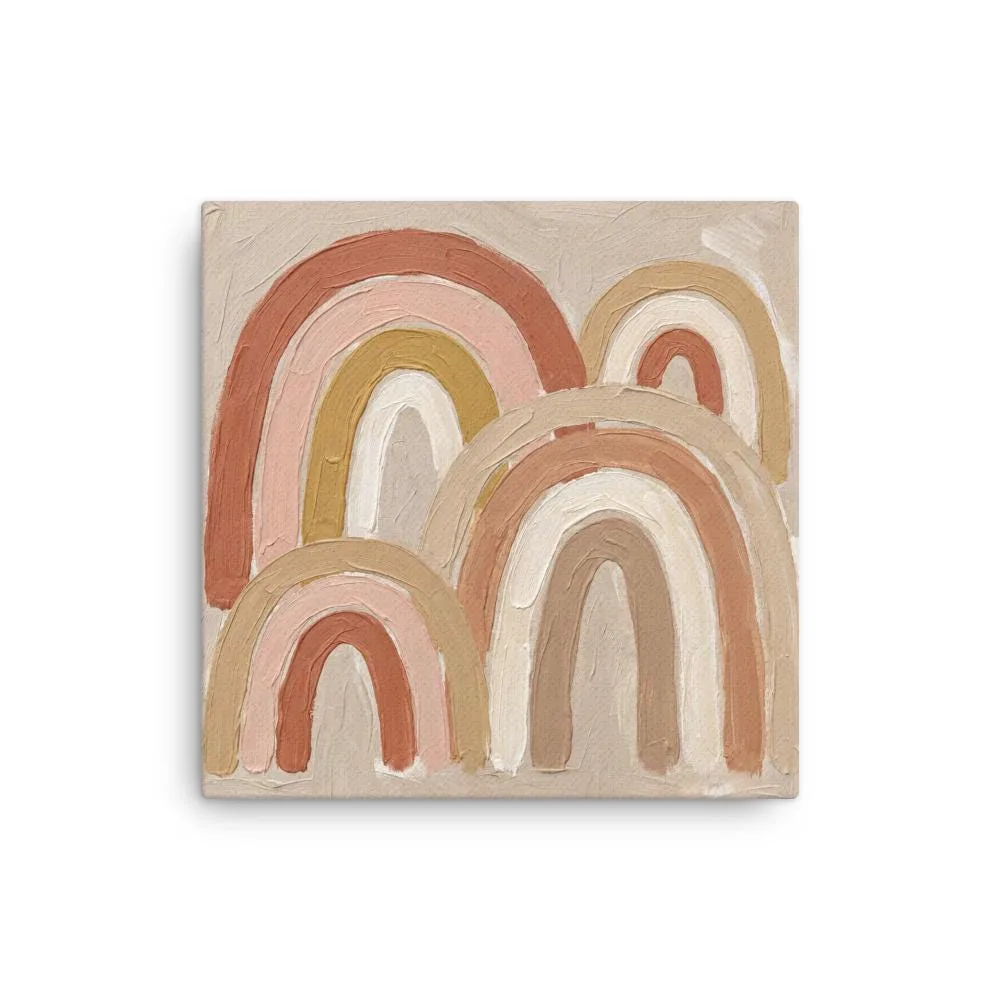 Terracotta Arches Thin Canvas: Abstract Minimalist Boho Wall Art
