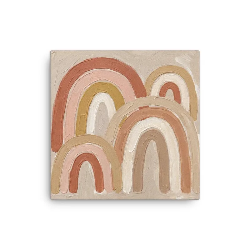 Terracotta Arches Thin Canvas: Abstract Minimalist Boho Wall Art