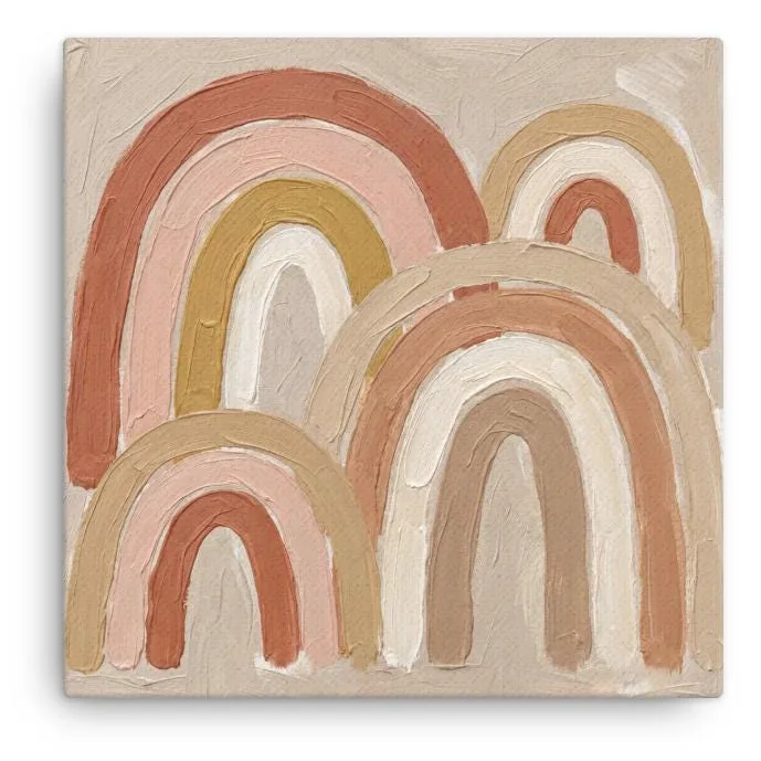 Terracotta Arches Thin Canvas: Abstract Minimalist Boho Wall Art