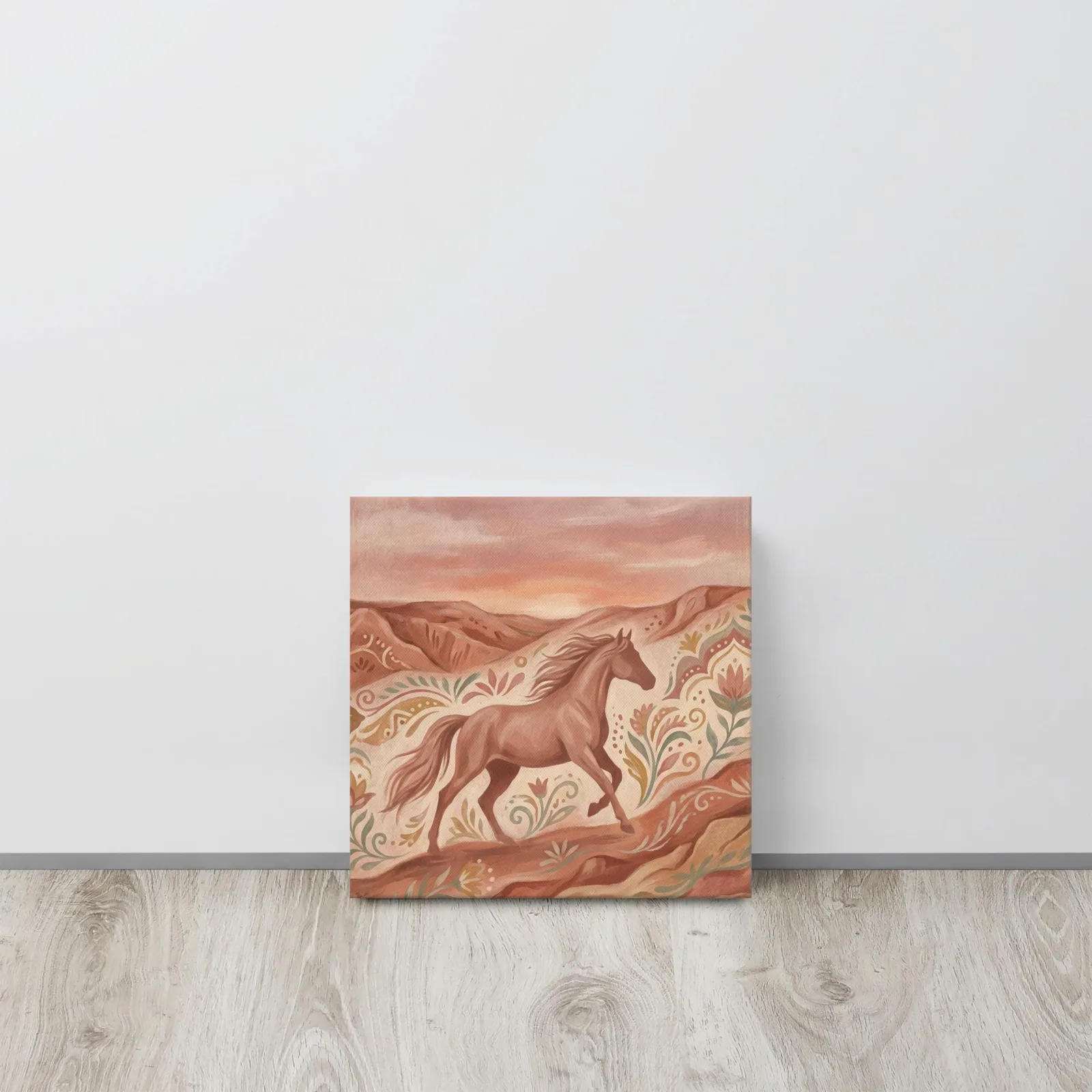 Terracotta Wild Horse Thin Canvas: Desert Horse Folk Art Wall Decor, photo 7