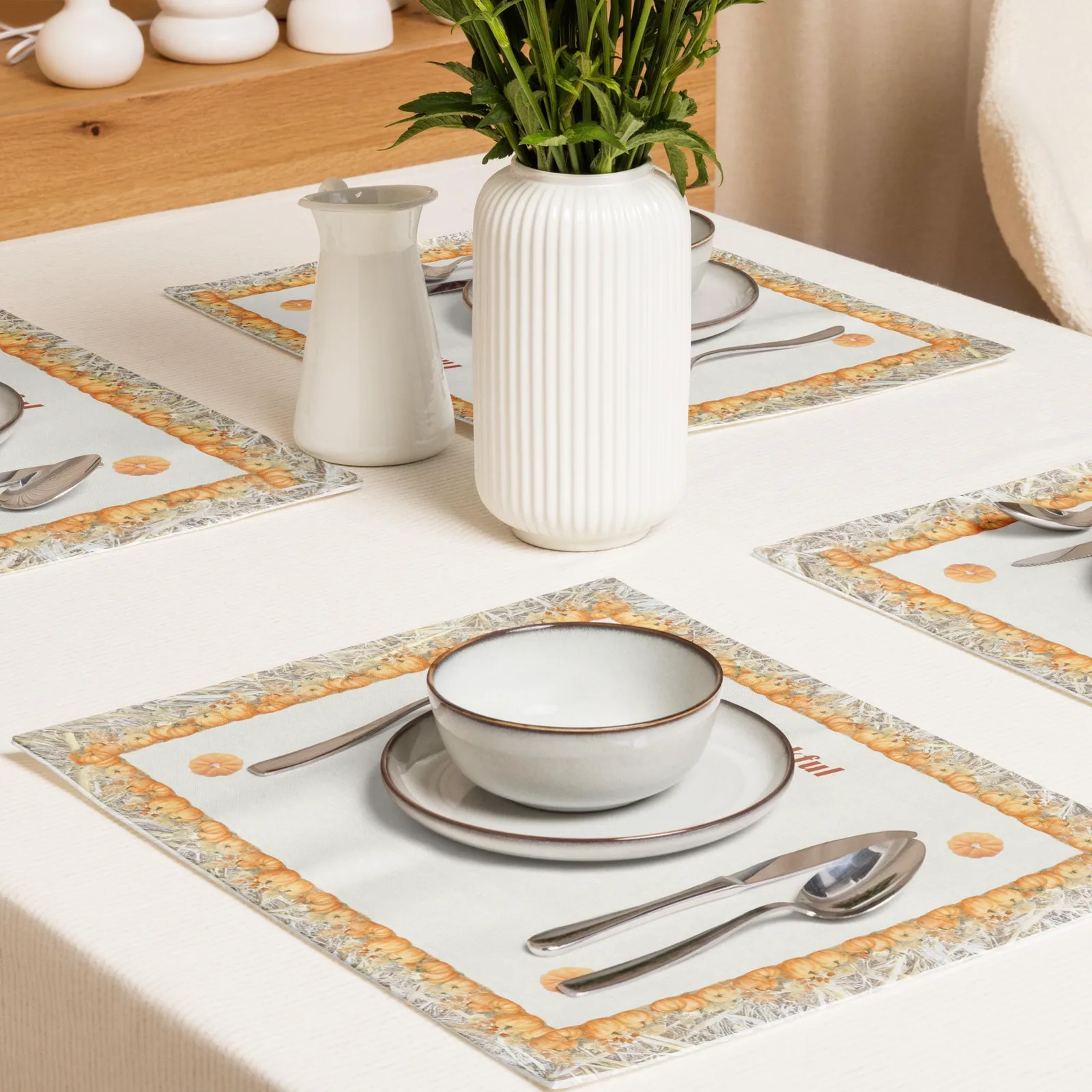 Thankful Autumn Placemats Set of 4: Fall Harvest Table Decor, photo 5