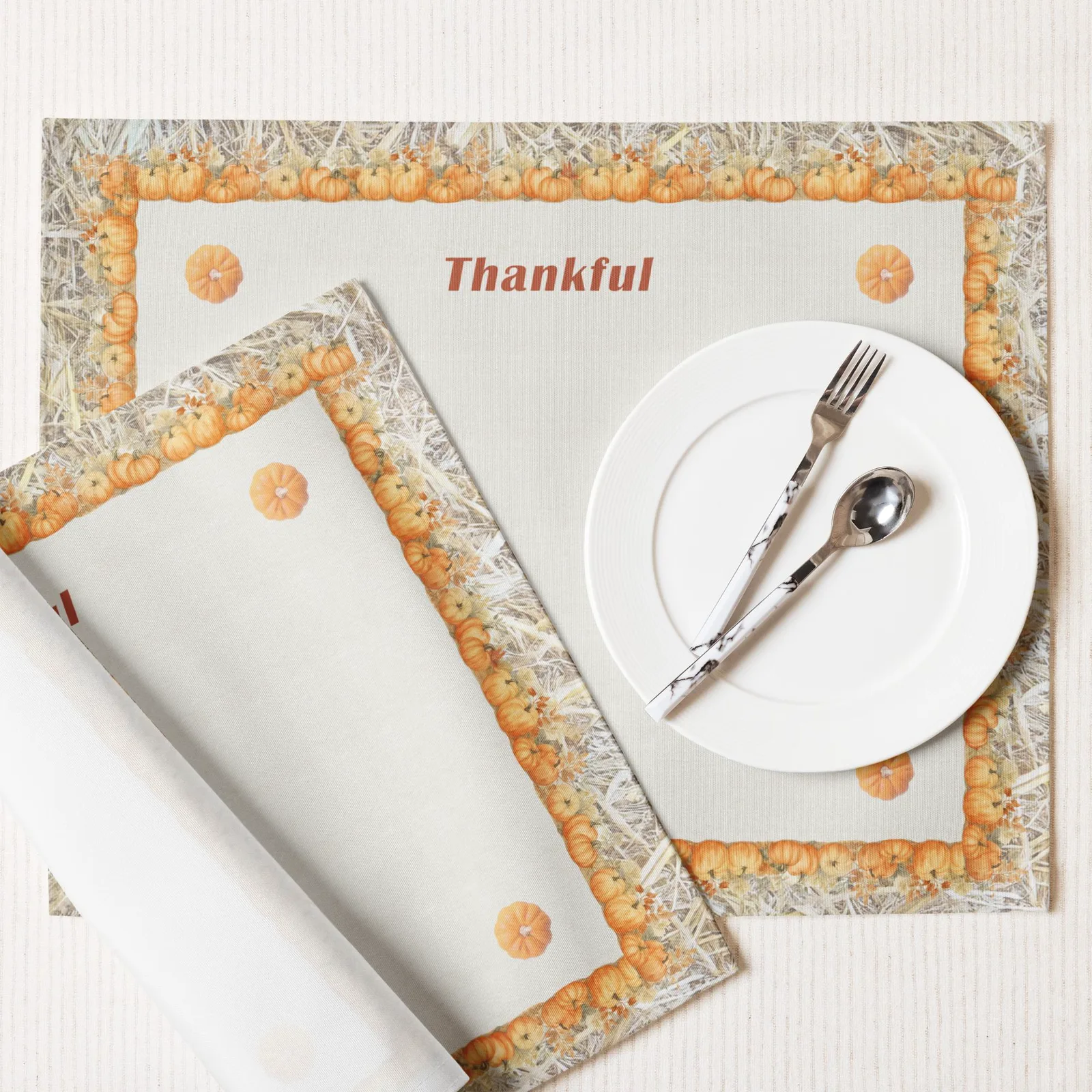 Thankful Autumn Placemats Set of 4: Fall Harvest Table Decor, photo 7