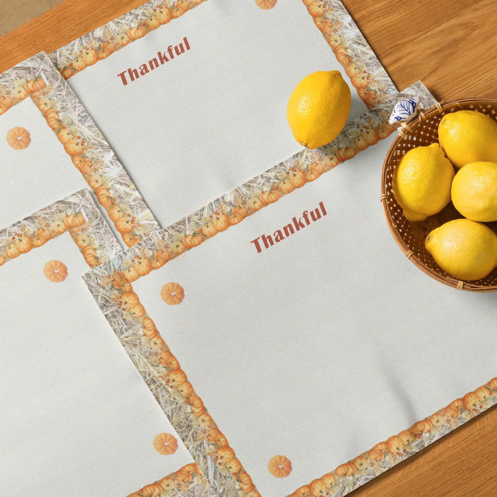 Thankful Autumn Placemats Set of 4: Fall Harvest Table Decor, photo 8