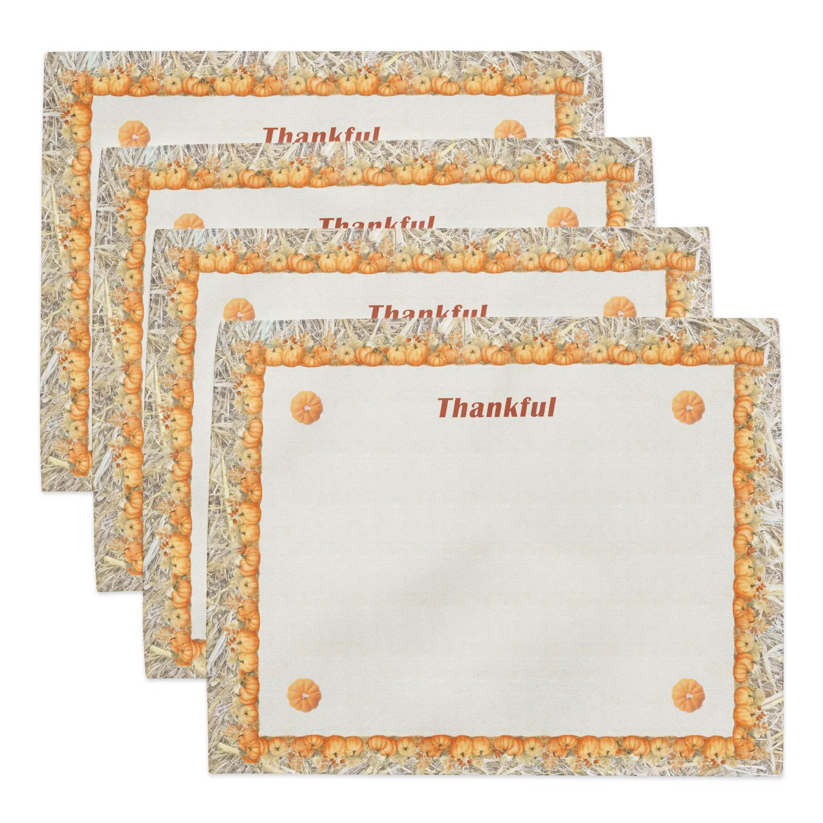 Thankful Autumn Placemats Set of 4: Fall Harvest Table Decor, photo 2