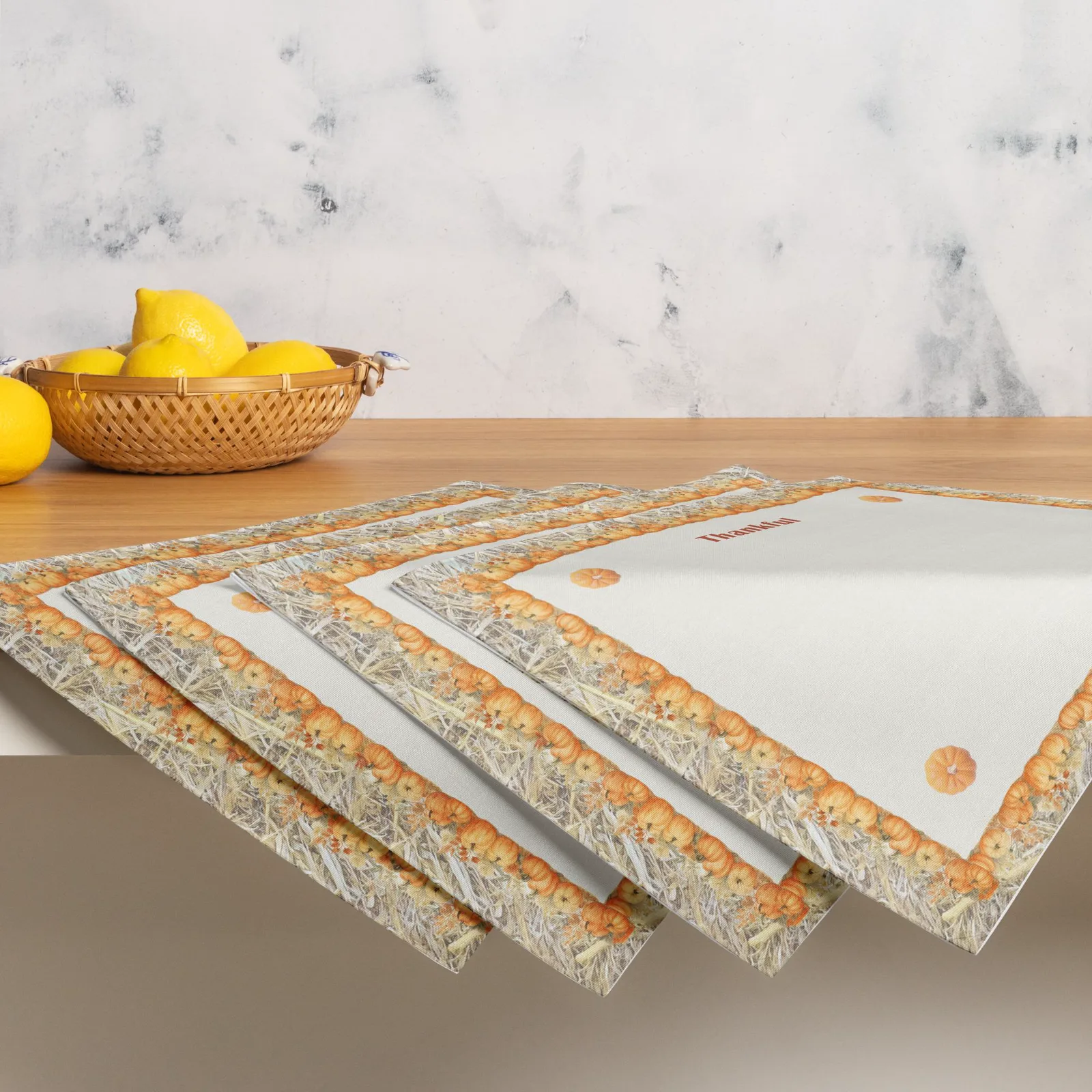 Thankful Autumn Placemats Set of 4: Fall Harvest Table Decor, photo 10