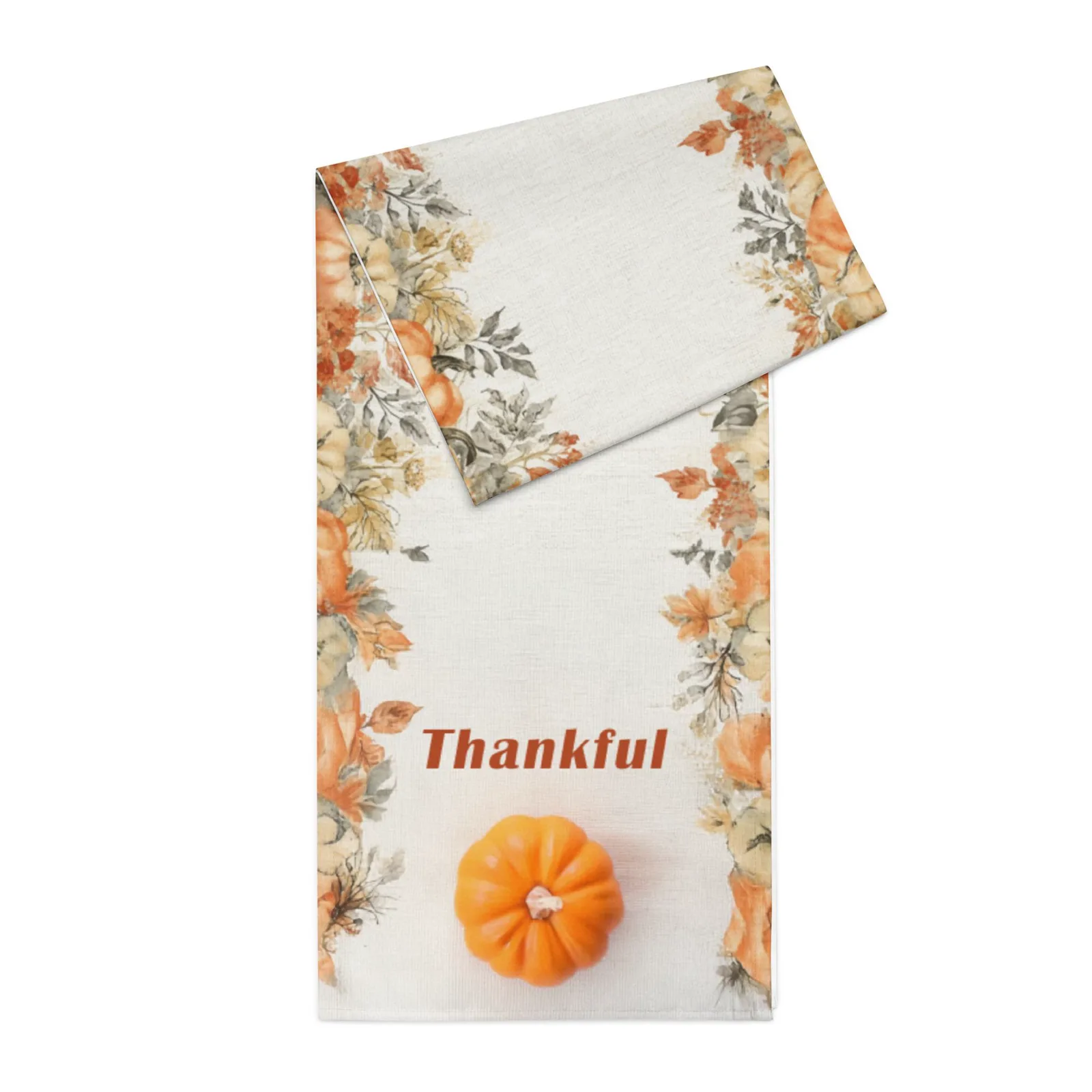 Thankful Pumpkin Table Runner: Thanksgiving Dining Decor (90x16 in), photo 2