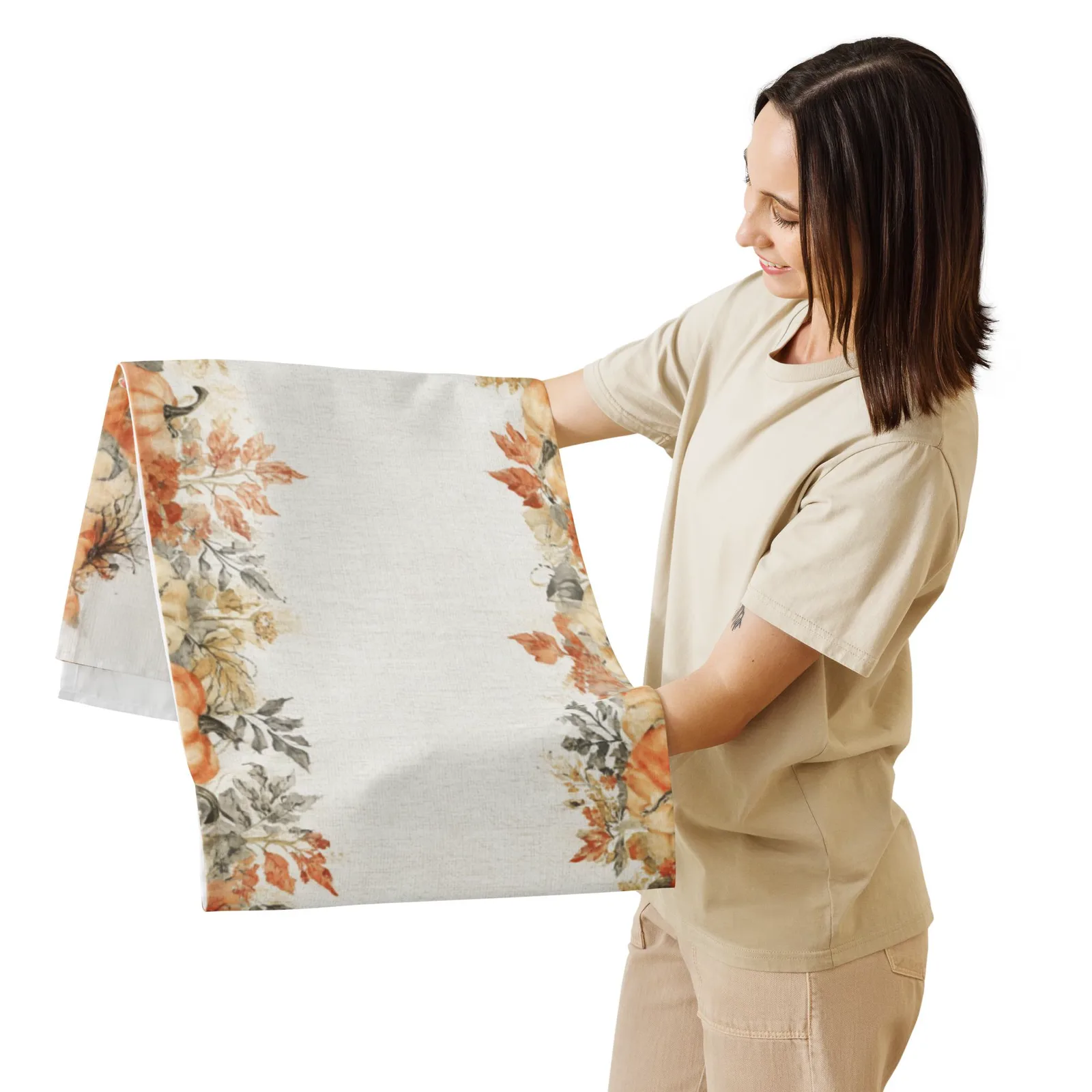 Thankful Pumpkin Table Runner: Thanksgiving Dining Decor (90x16 in), photo 8