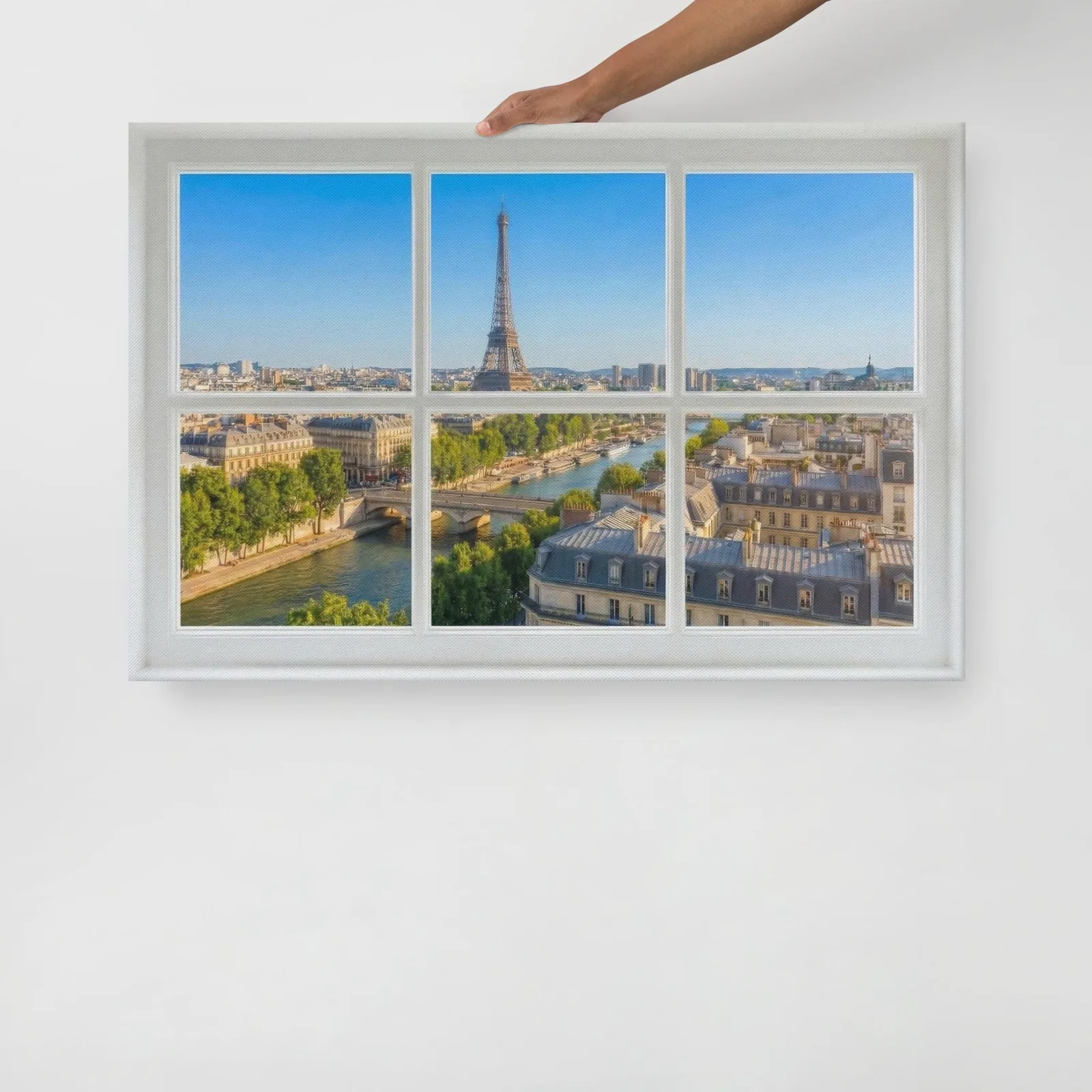 Thin Canvas Eiffel Tower Window View : Paris View Decor Wall Art, photo 4