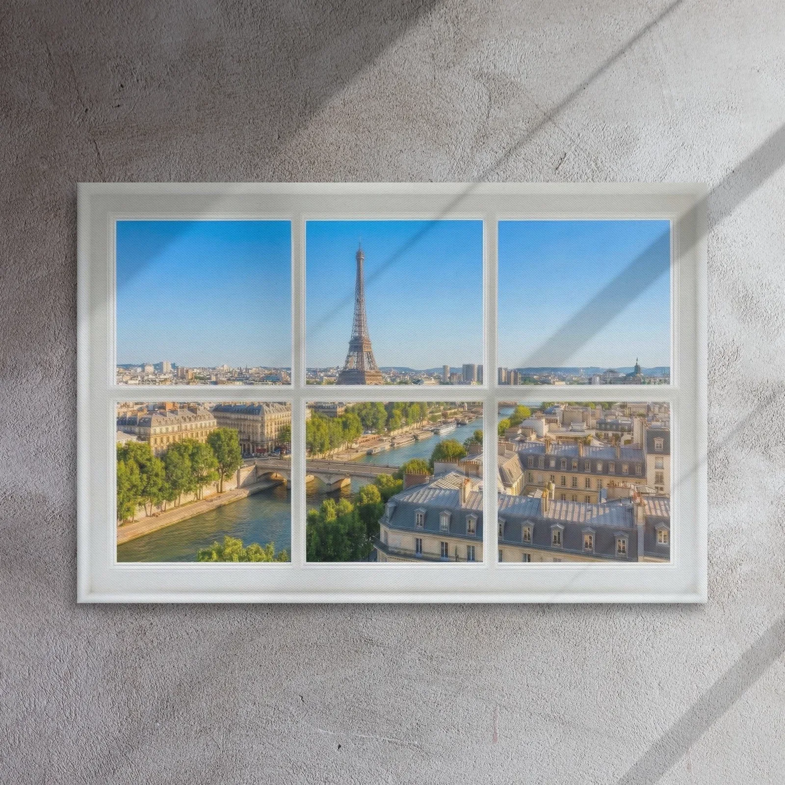 Thin Canvas Eiffel Tower Window View : Paris View Decor Wall Art, photo 5