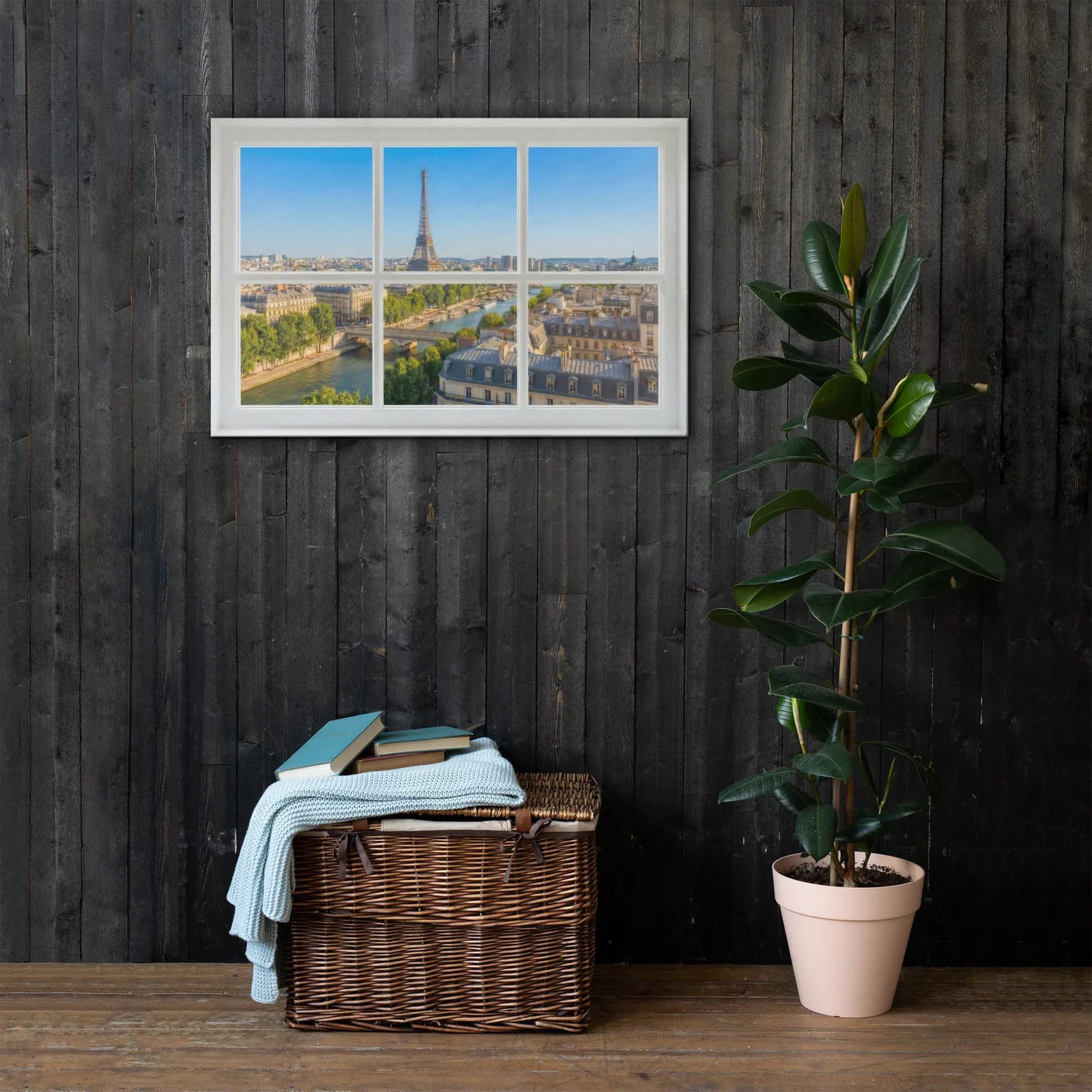 Thin Canvas Eiffel Tower Window View : Paris View Decor Wall Art, photo 6