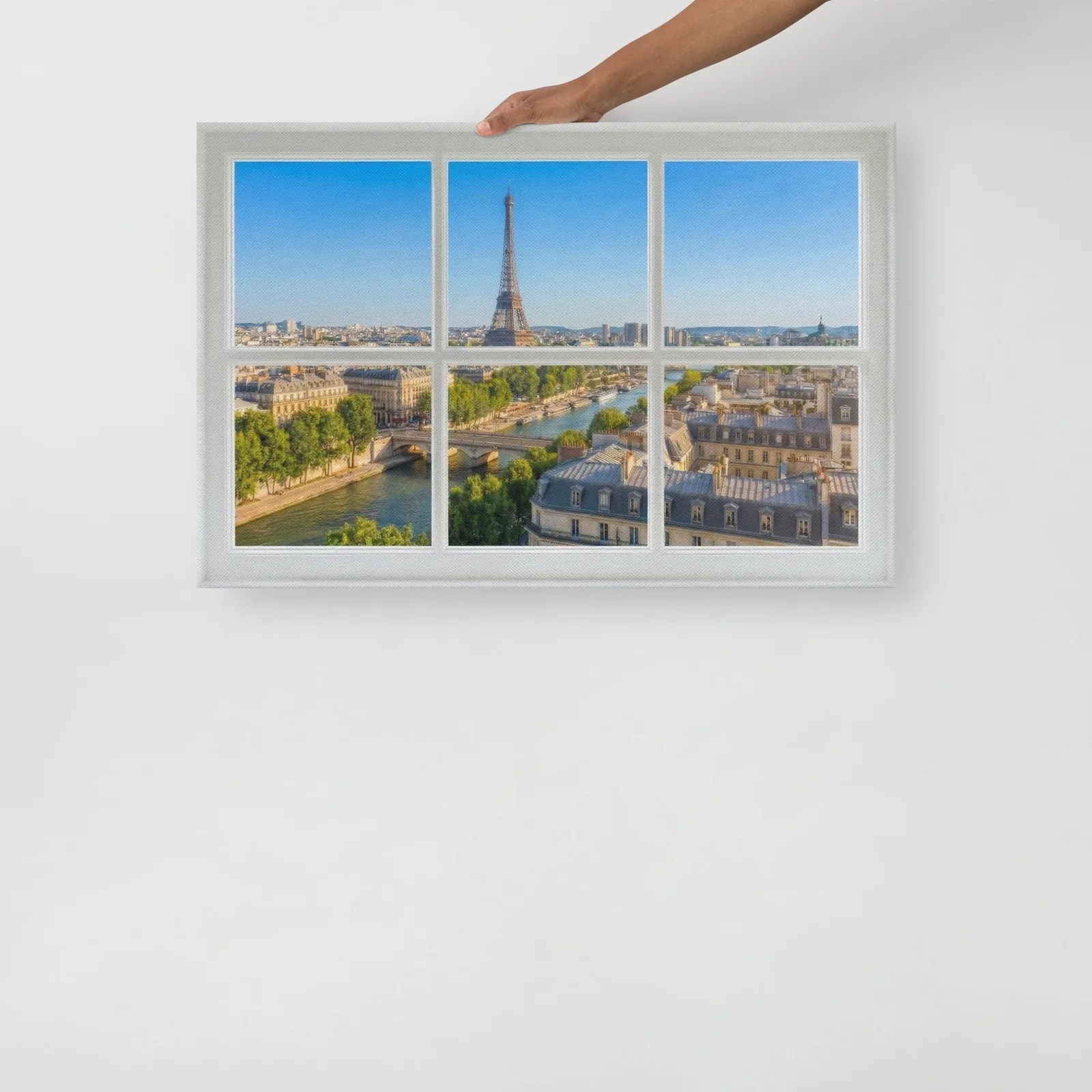 Thin Canvas Eiffel Tower Window View : Paris View Decor Wall Art, photo 3